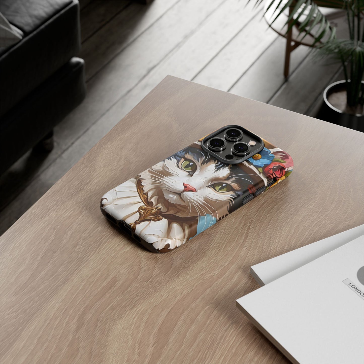 Oil Painting Cat Tough Phone Cases (A Lady)
