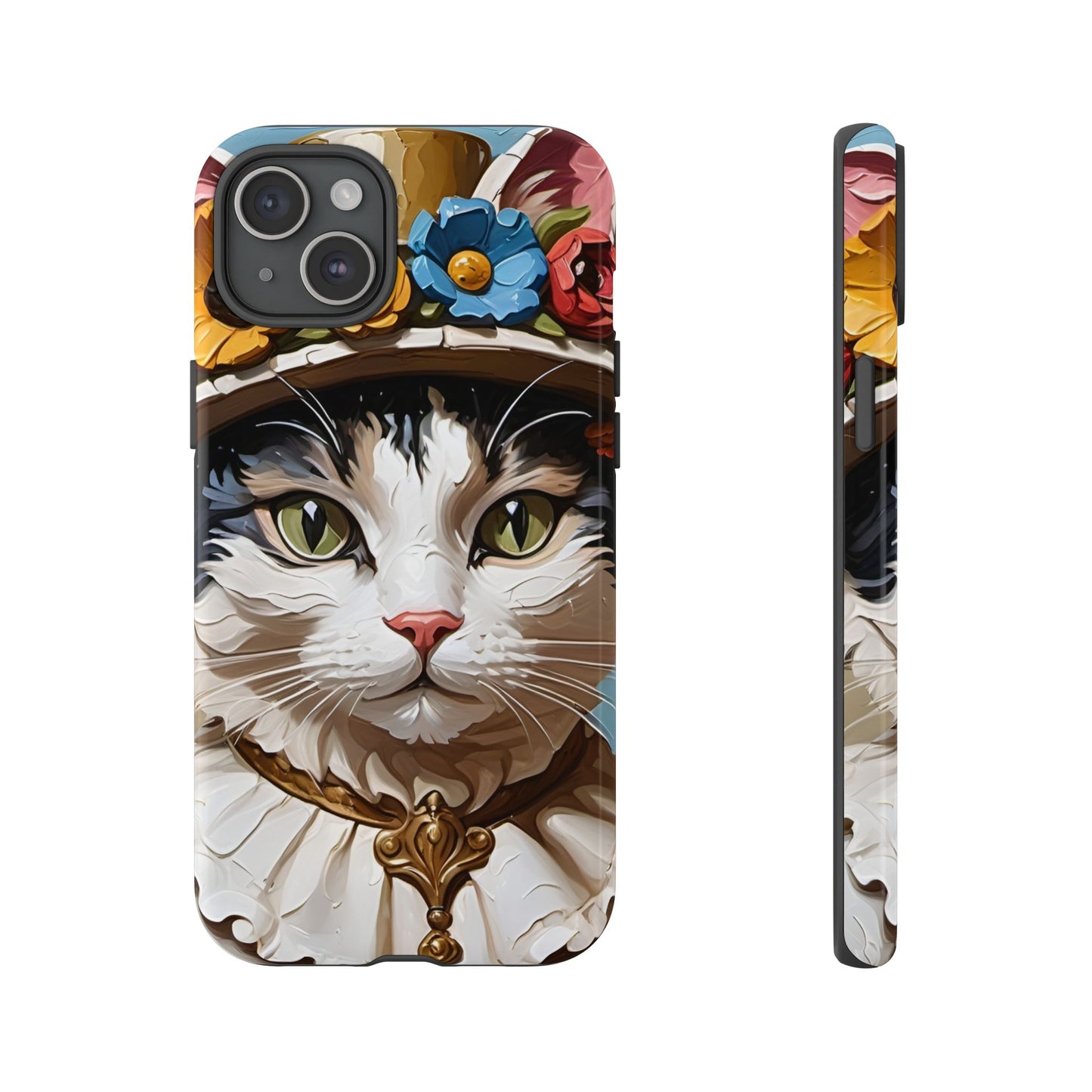 Oil Painting Cat Tough Phone Cases (A Lady)