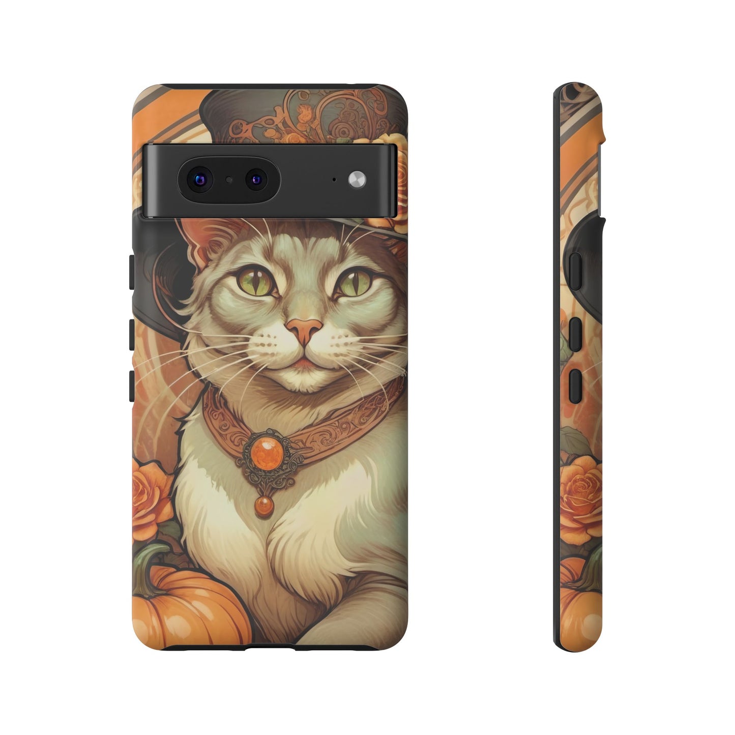 Halloween Alphonse Mucha Tough Phone Cases (A gentleman cat)