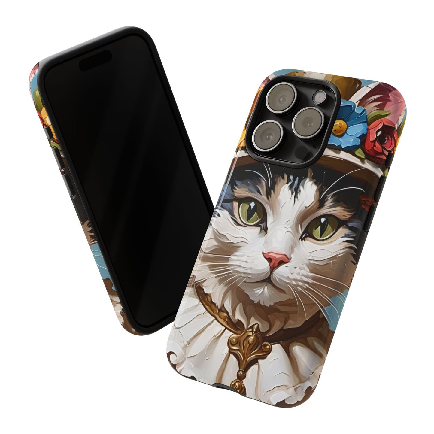 Oil Painting Cat Tough Phone Cases (A Lady)
