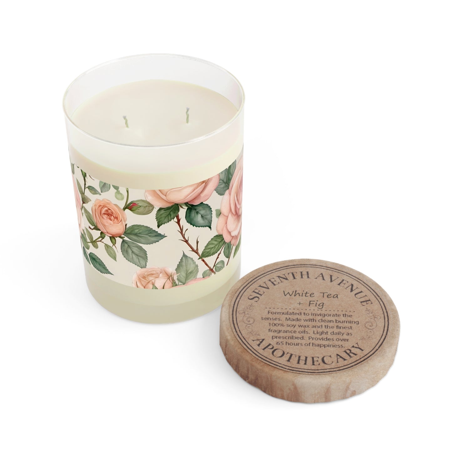 Watercolor Roses Scented Candle 2 - Full Glass, 11oz
