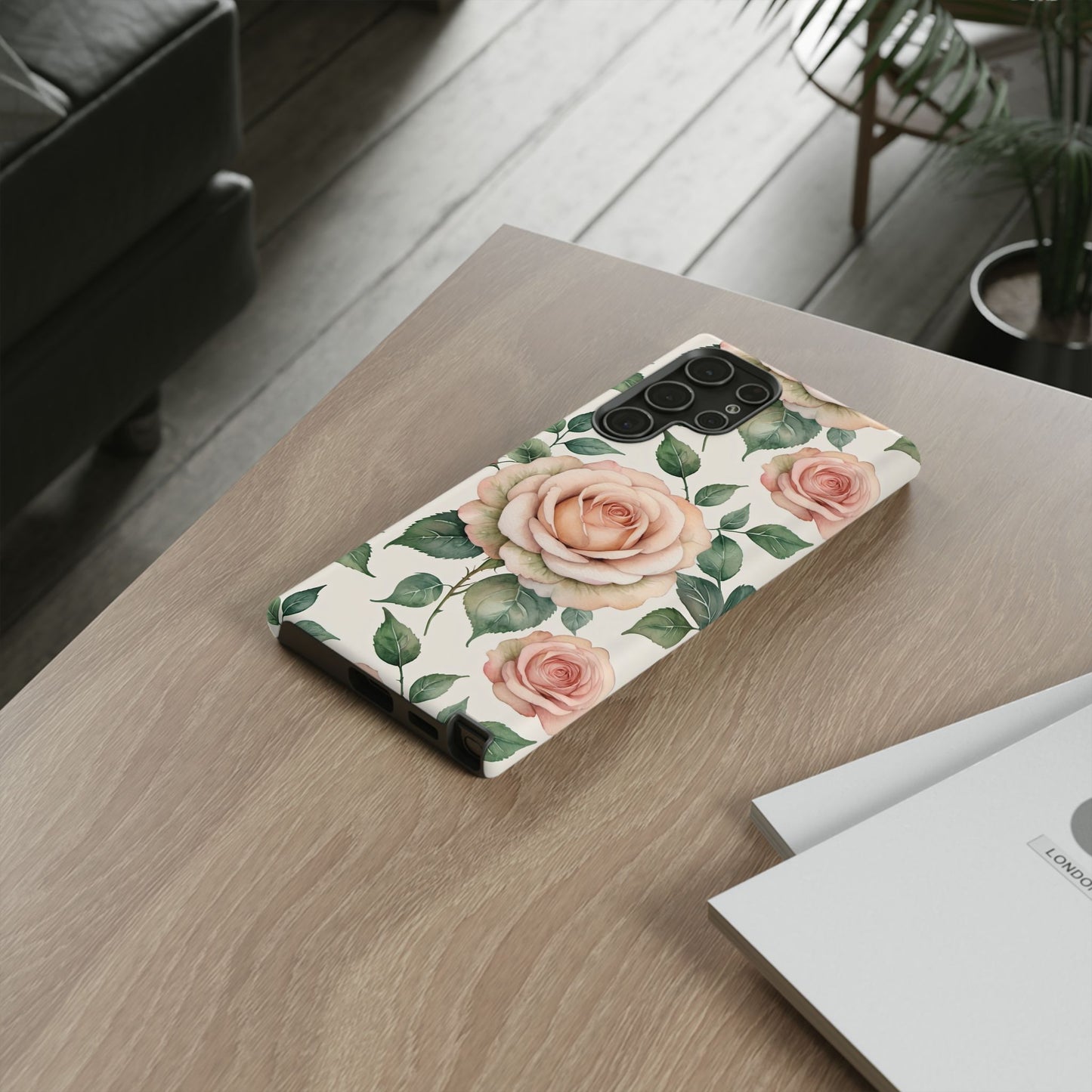 Watercolor Large Roses Tough Cases