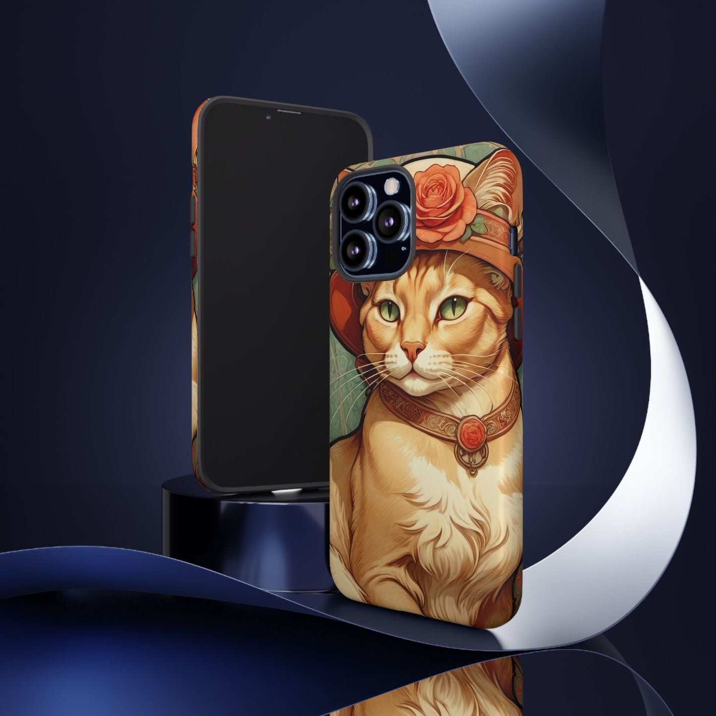 Alphonse Mucha Tough Phone Cases (A lady cat)