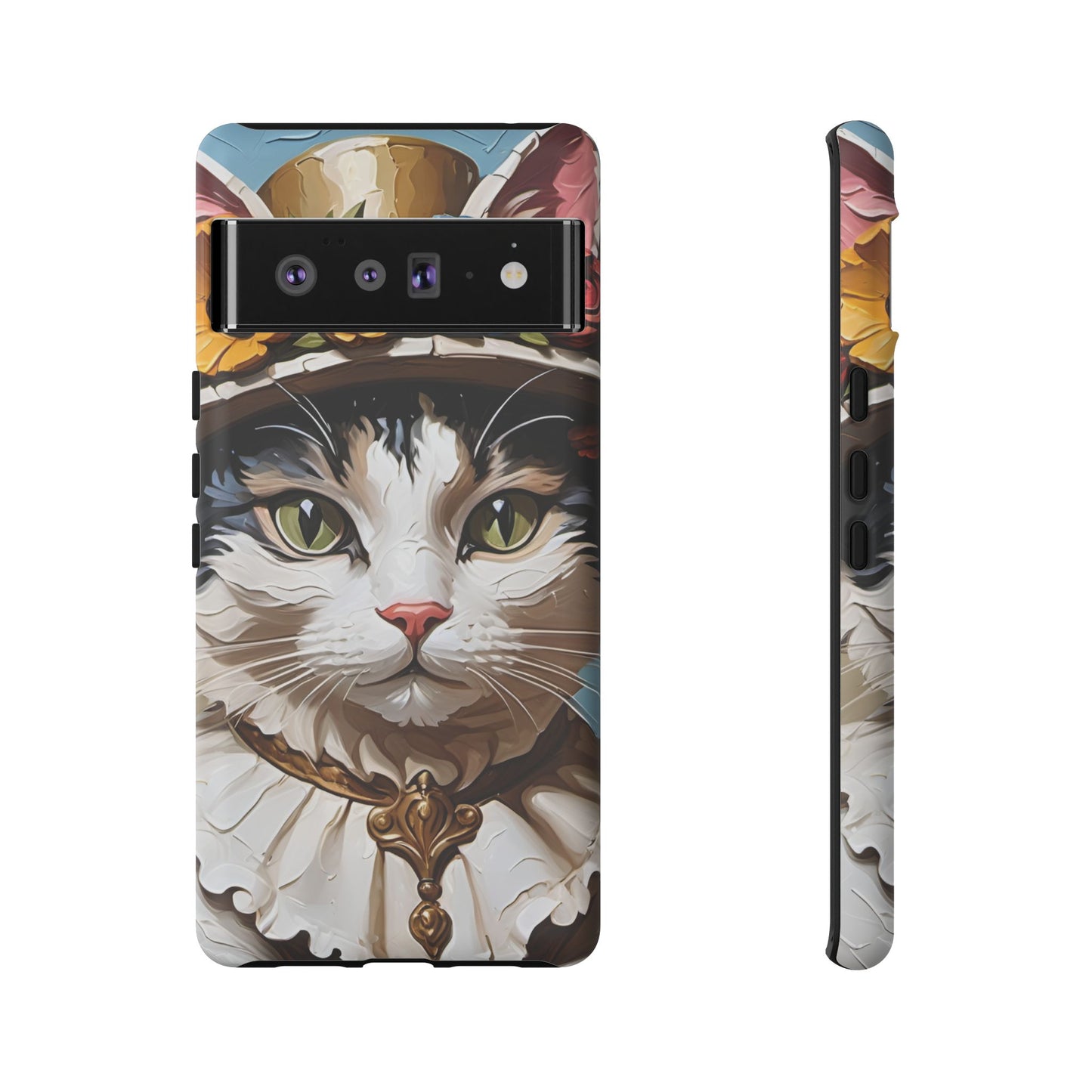 Oil Painting Cat Tough Phone Cases (A Lady)