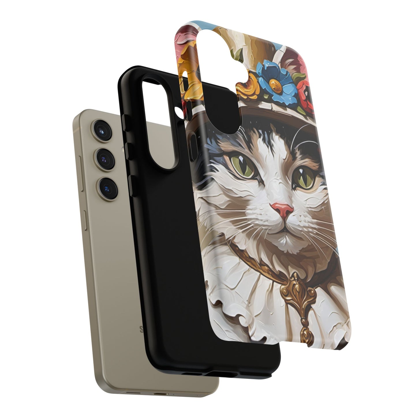 Oil Painting Cat Tough Phone Cases (A Lady)
