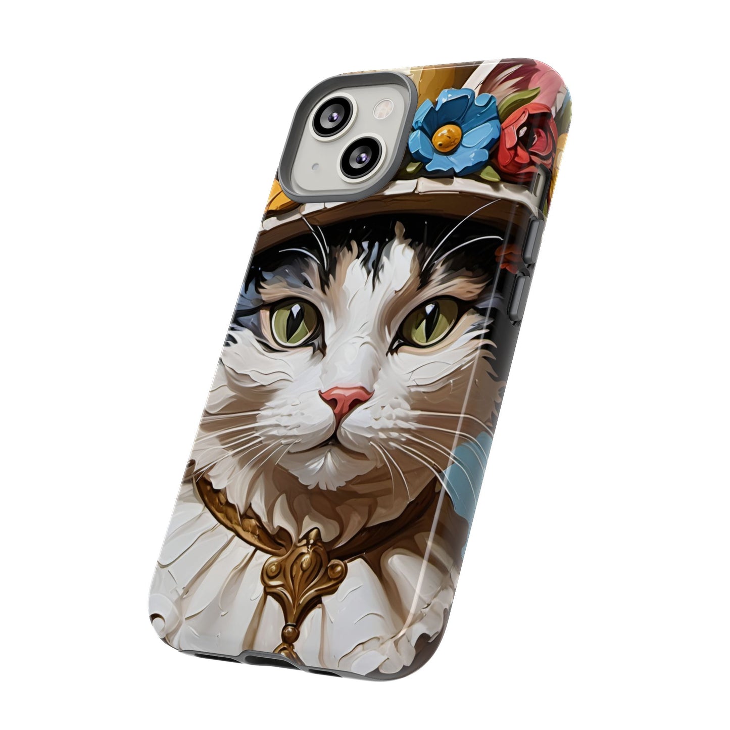 Oil Painting Cat Tough Phone Cases (A Lady)