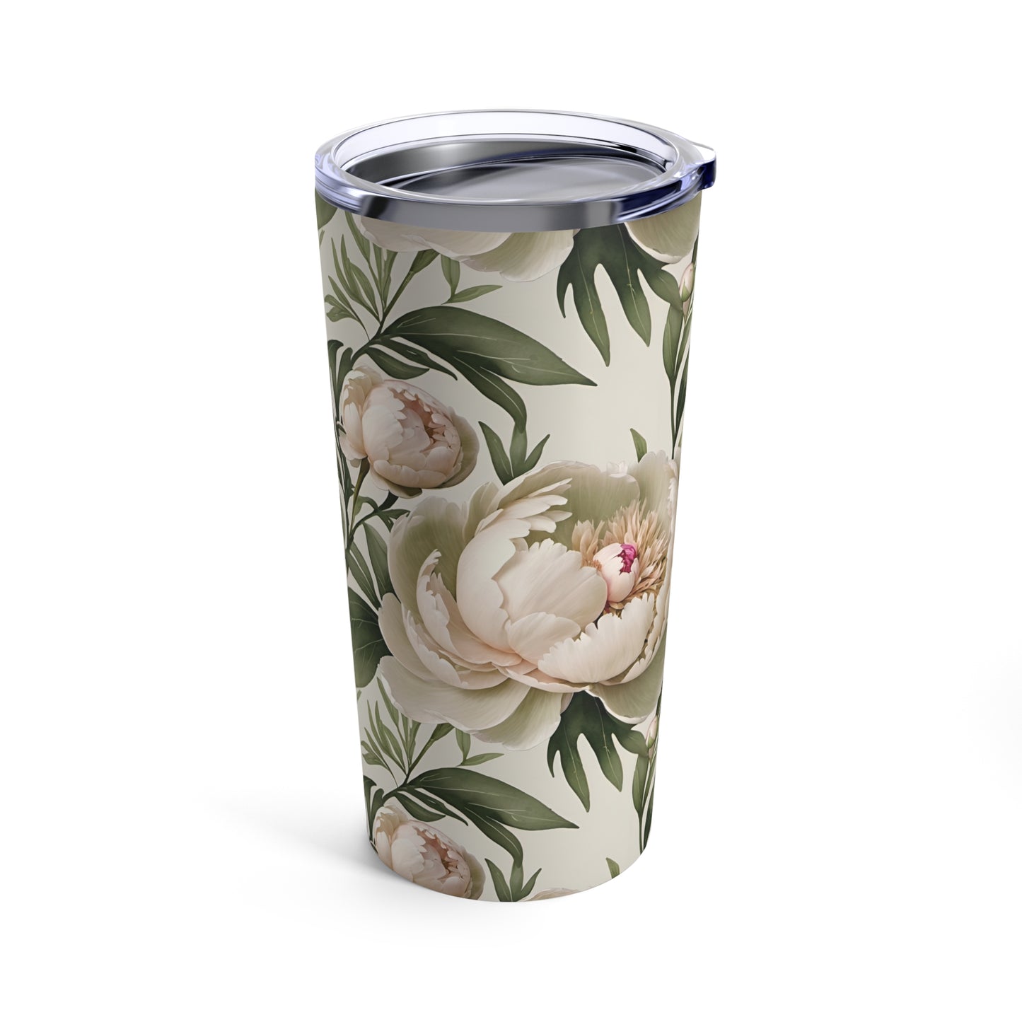 Watercolor Tender Peonies Tumbler 20oz