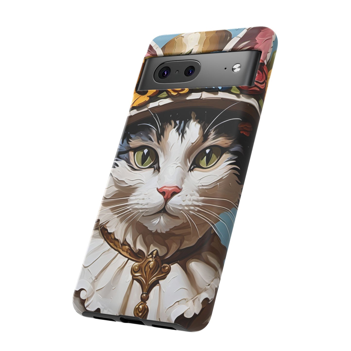 Oil Painting Cat Tough Phone Cases (A Lady)
