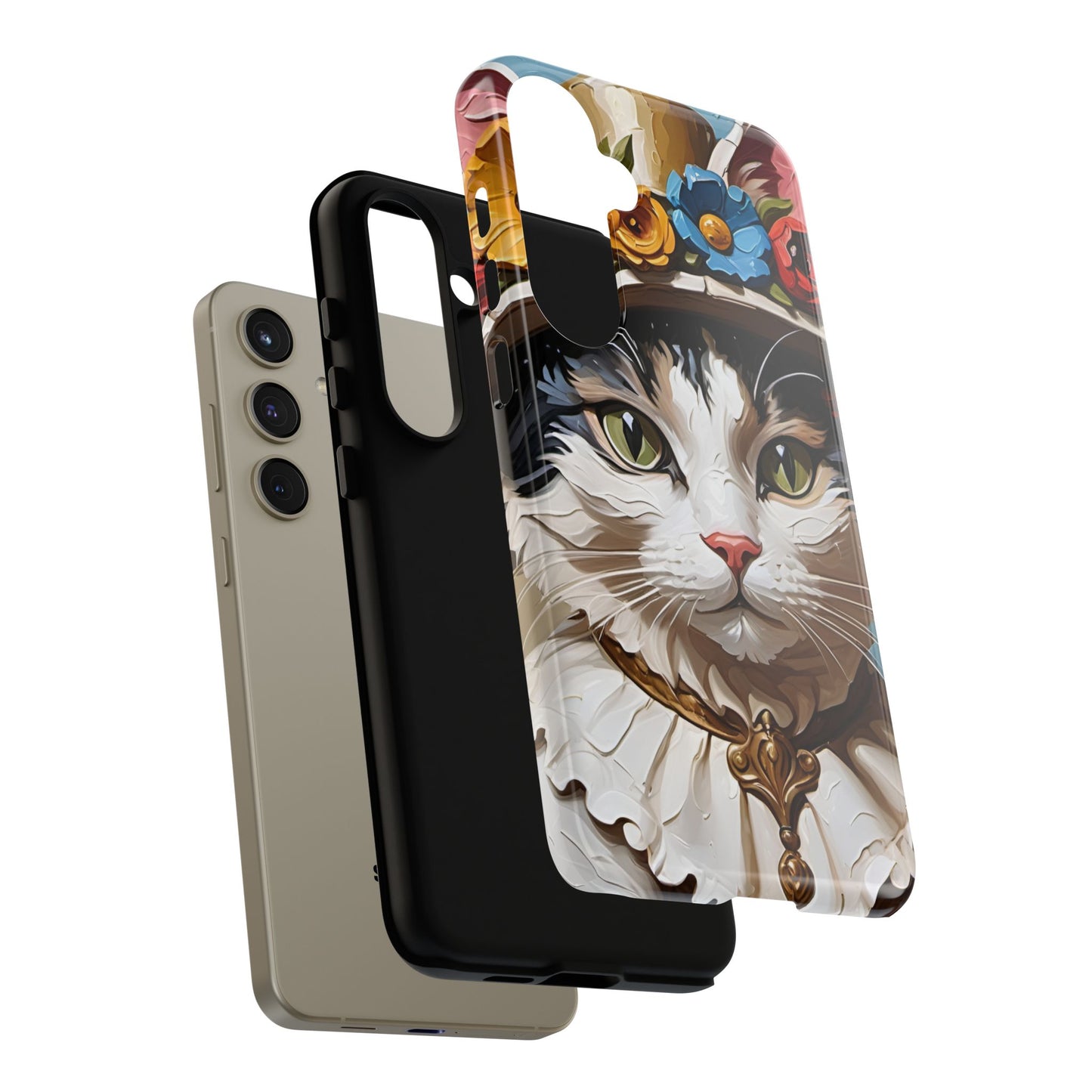 Oil Painting Cat Tough Phone Cases (A Lady)