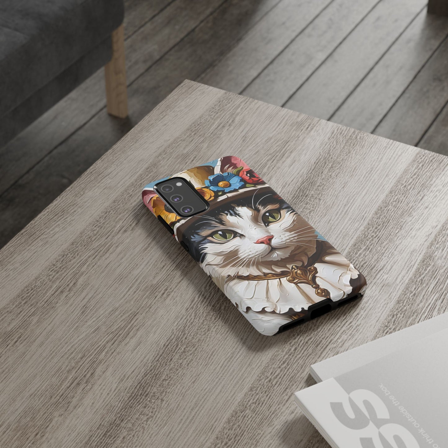 Oil Painting Cat Tough Phone Cases (A Lady)
