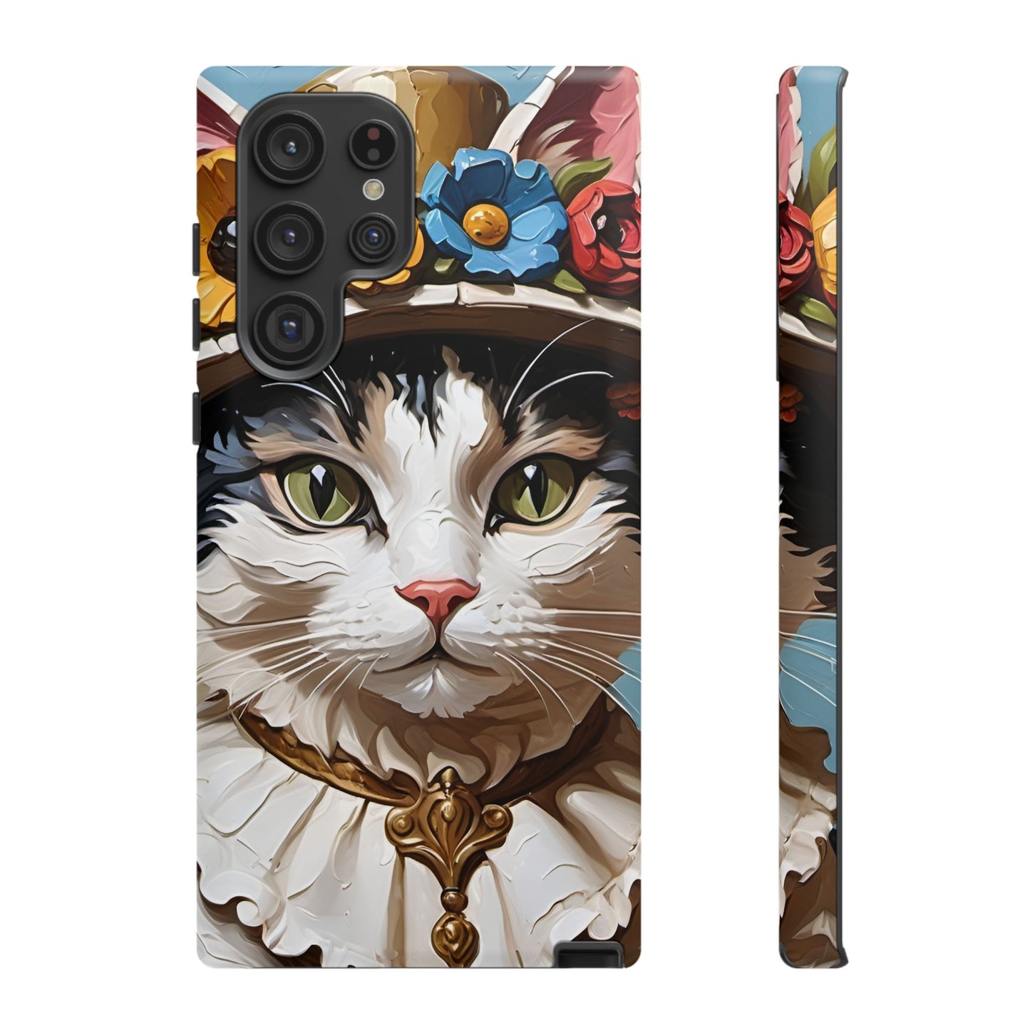 Oil Painting Cat Tough Phone Cases (A Lady)