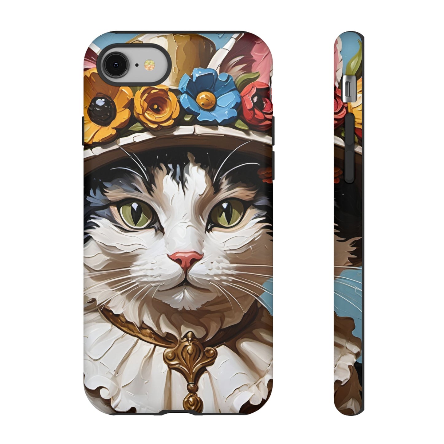 Oil Painting Cat Tough Phone Cases (A Lady)