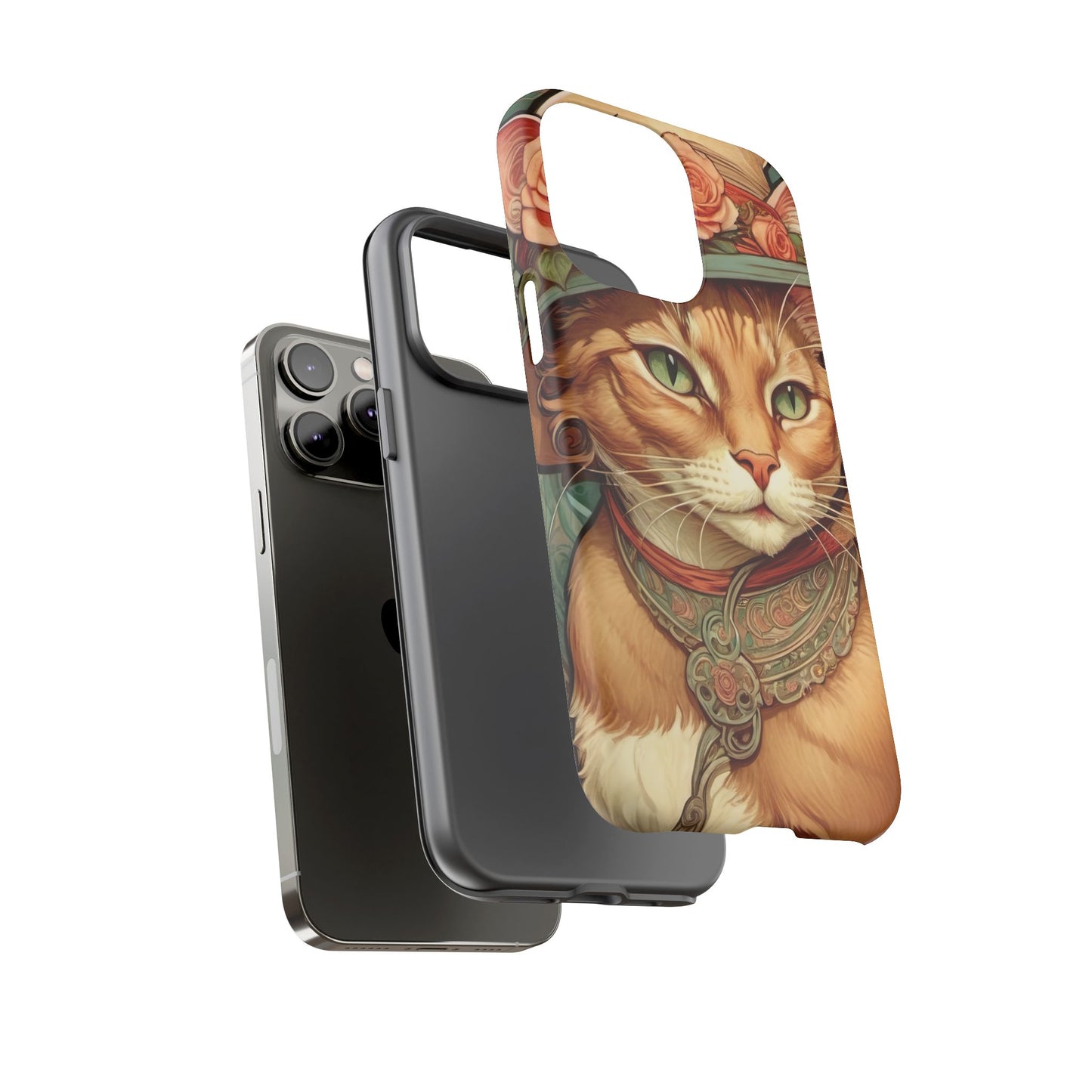 Alphonse Mucha Tough Phone Cases (A lady cat 2)