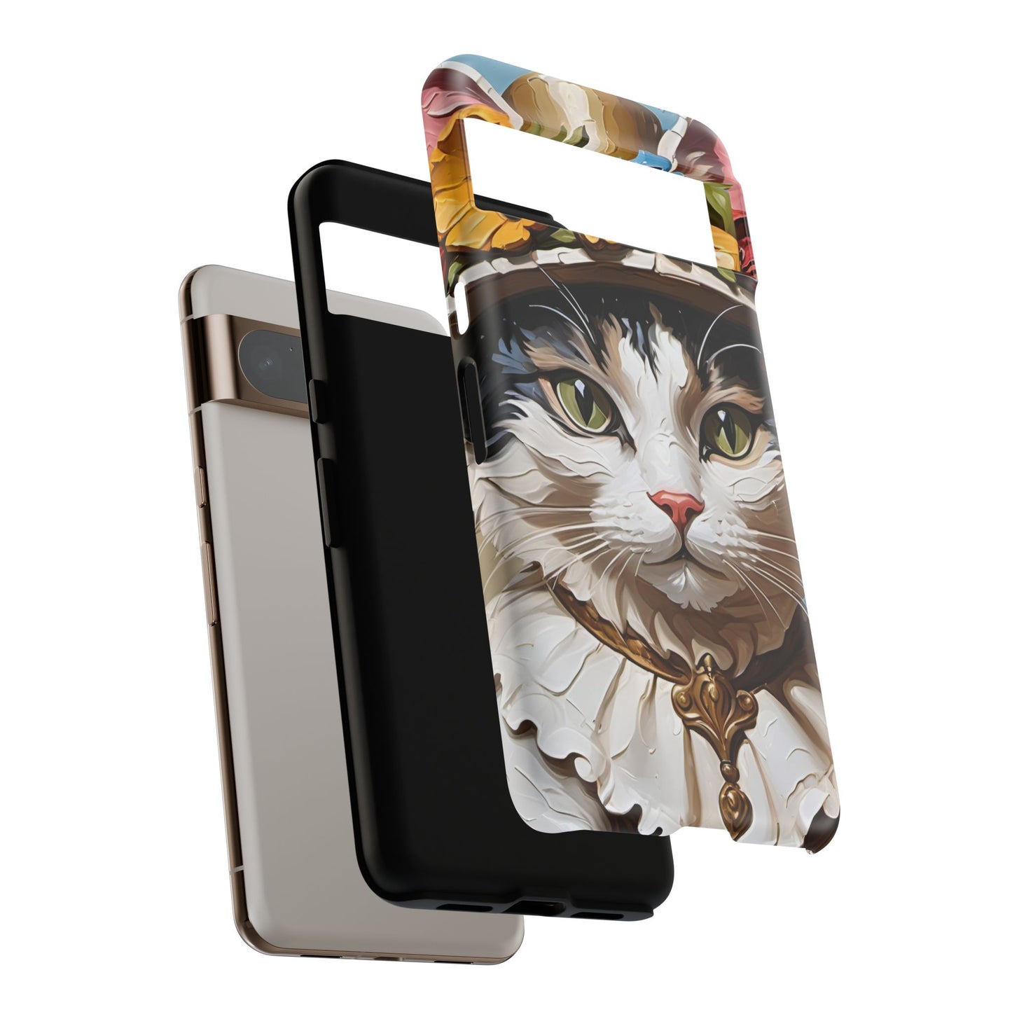 Oil Painting Cat Tough Phone Cases (A Lady)