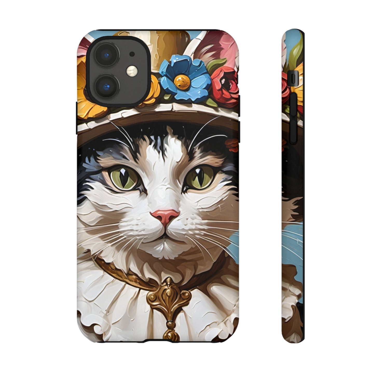 Oil Painting Cat Tough Phone Cases (A Lady)