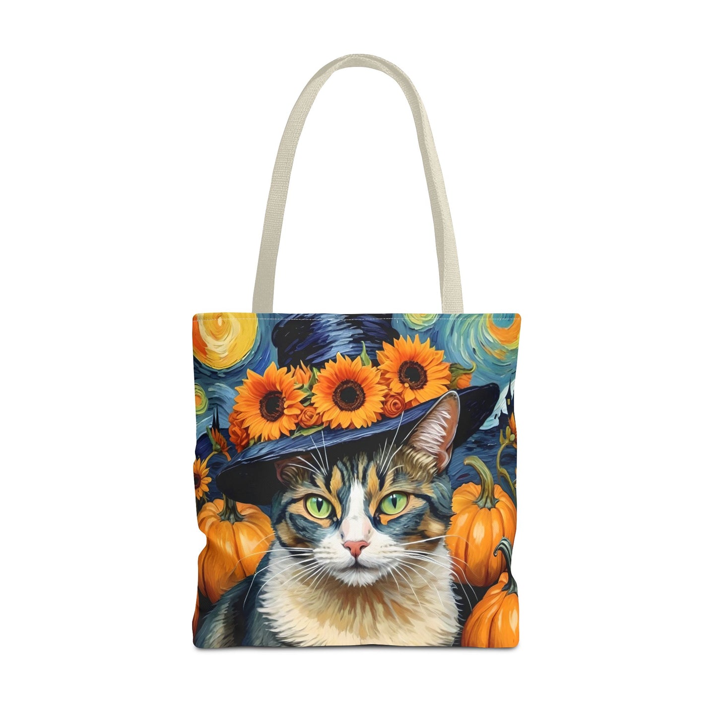 Van Gogh-Inspired Halloween Cat Tote