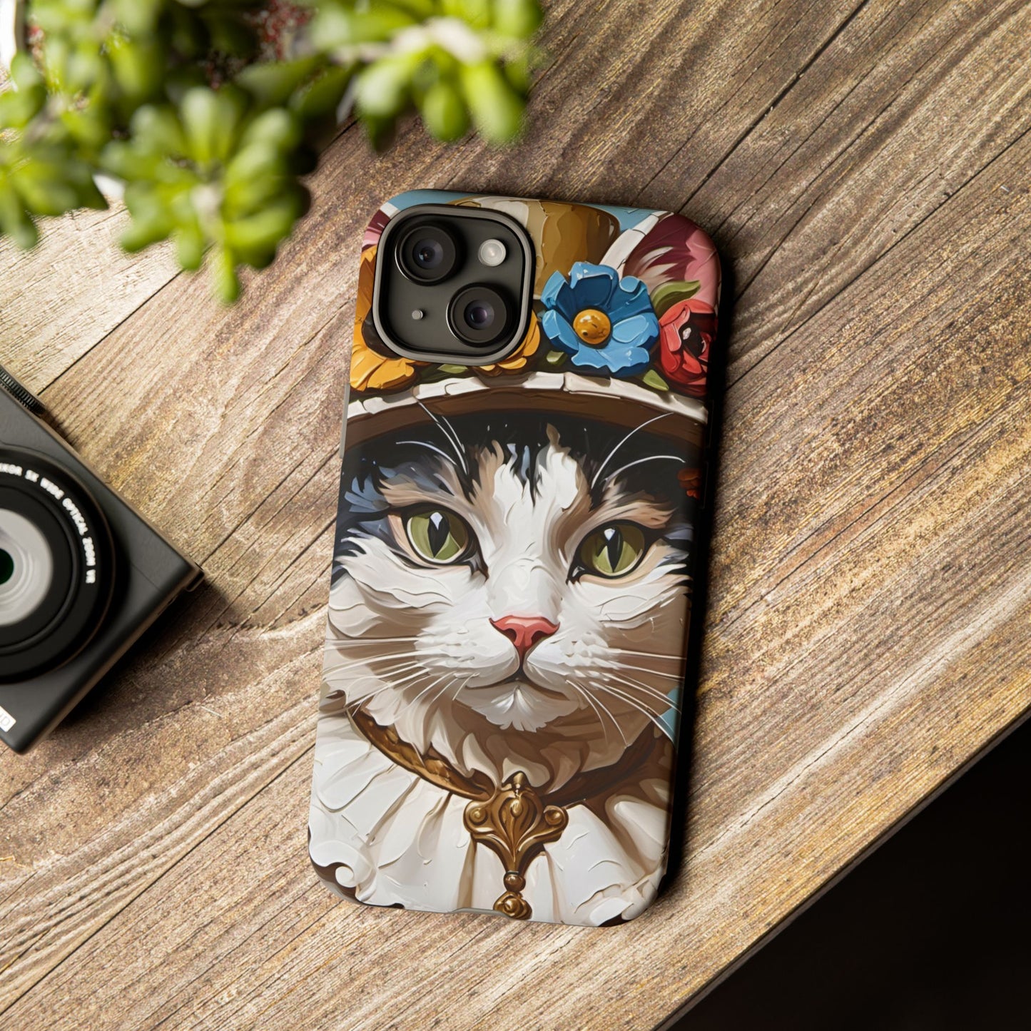 Oil Painting Cat Tough Phone Cases (A Lady)