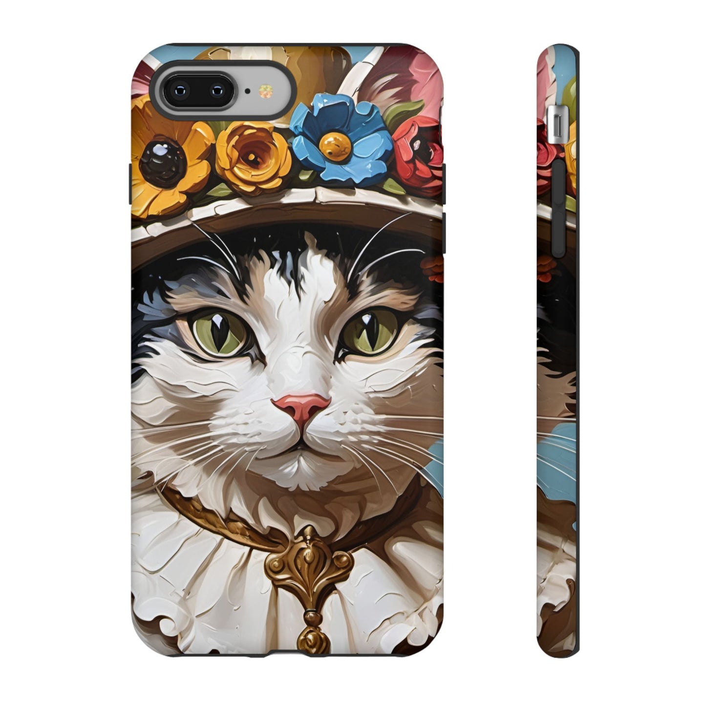 Oil Painting Cat Tough Phone Cases (A Lady)