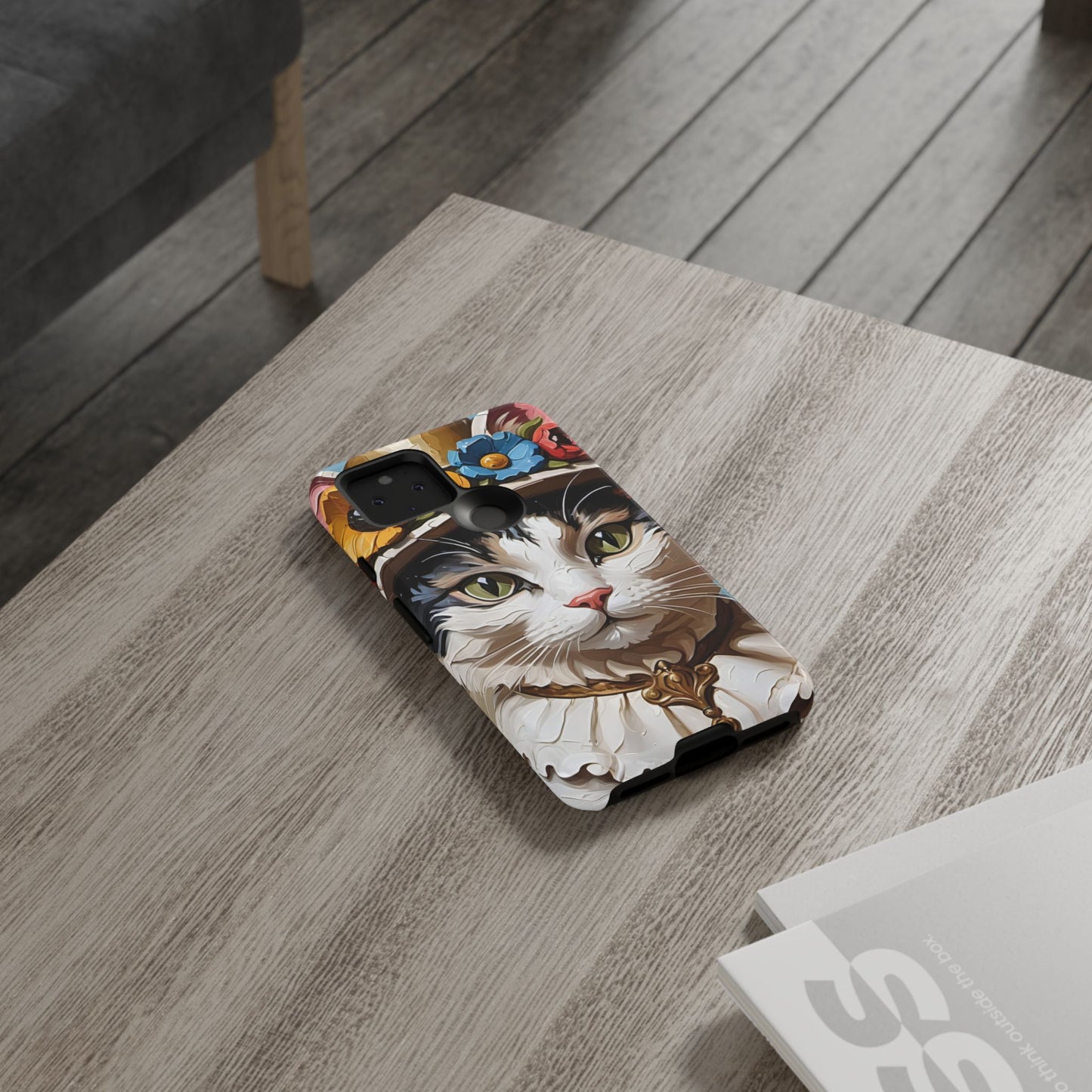 Oil Painting Cat Tough Phone Cases (A Lady)