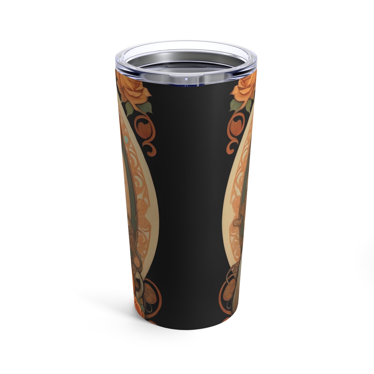 Halloween Art Nouveau Cat Tumbler 20oz Black
