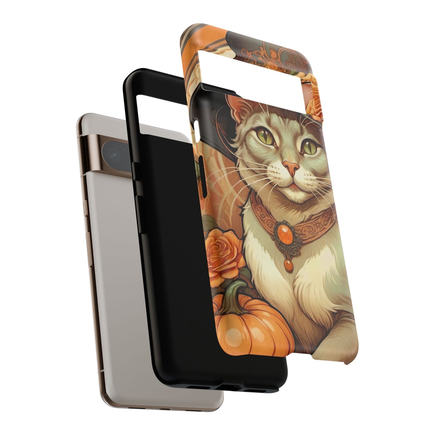 Halloween Alphonse Mucha Tough Phone Cases (A gentleman cat)
