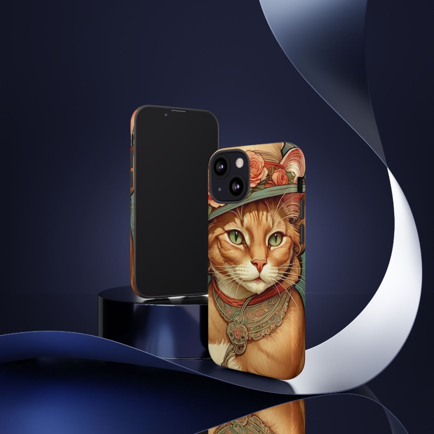 Alphonse Mucha Tough Phone Cases (A lady cat 2)