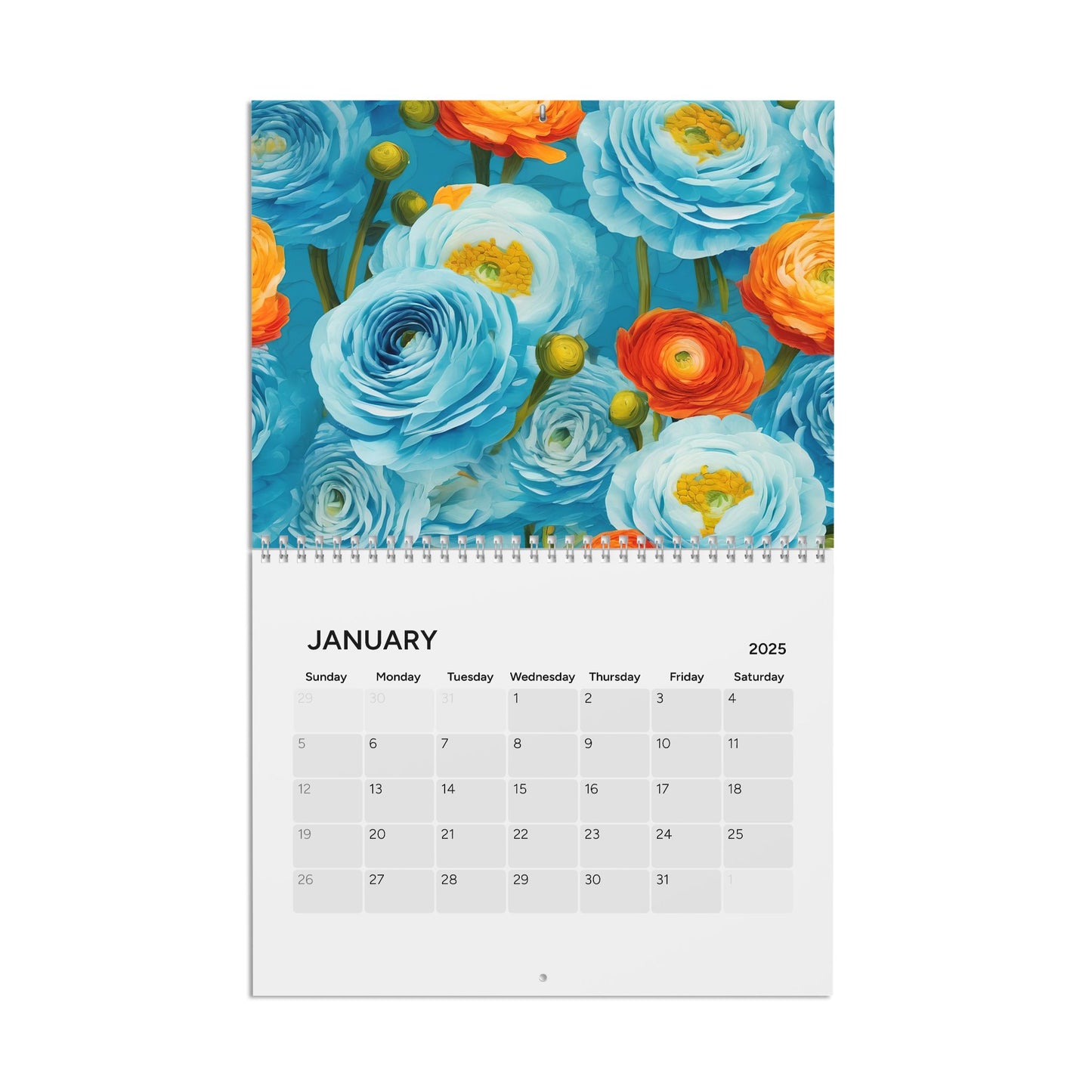 Vincent Van Gogh and Claude Monet inspired Floral Calendar (2025)