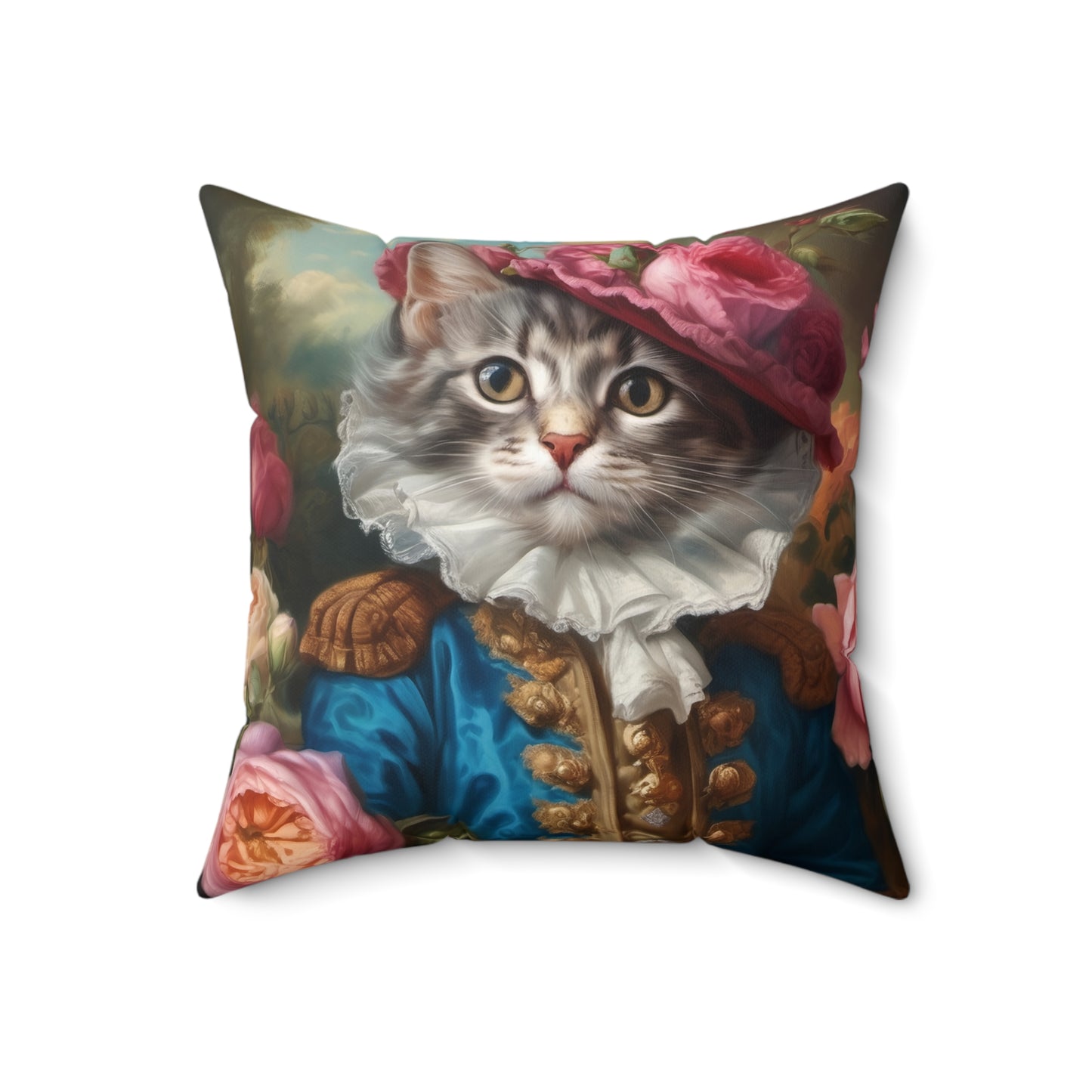 Rococo Cat Square Pillow (A Kitten 2)