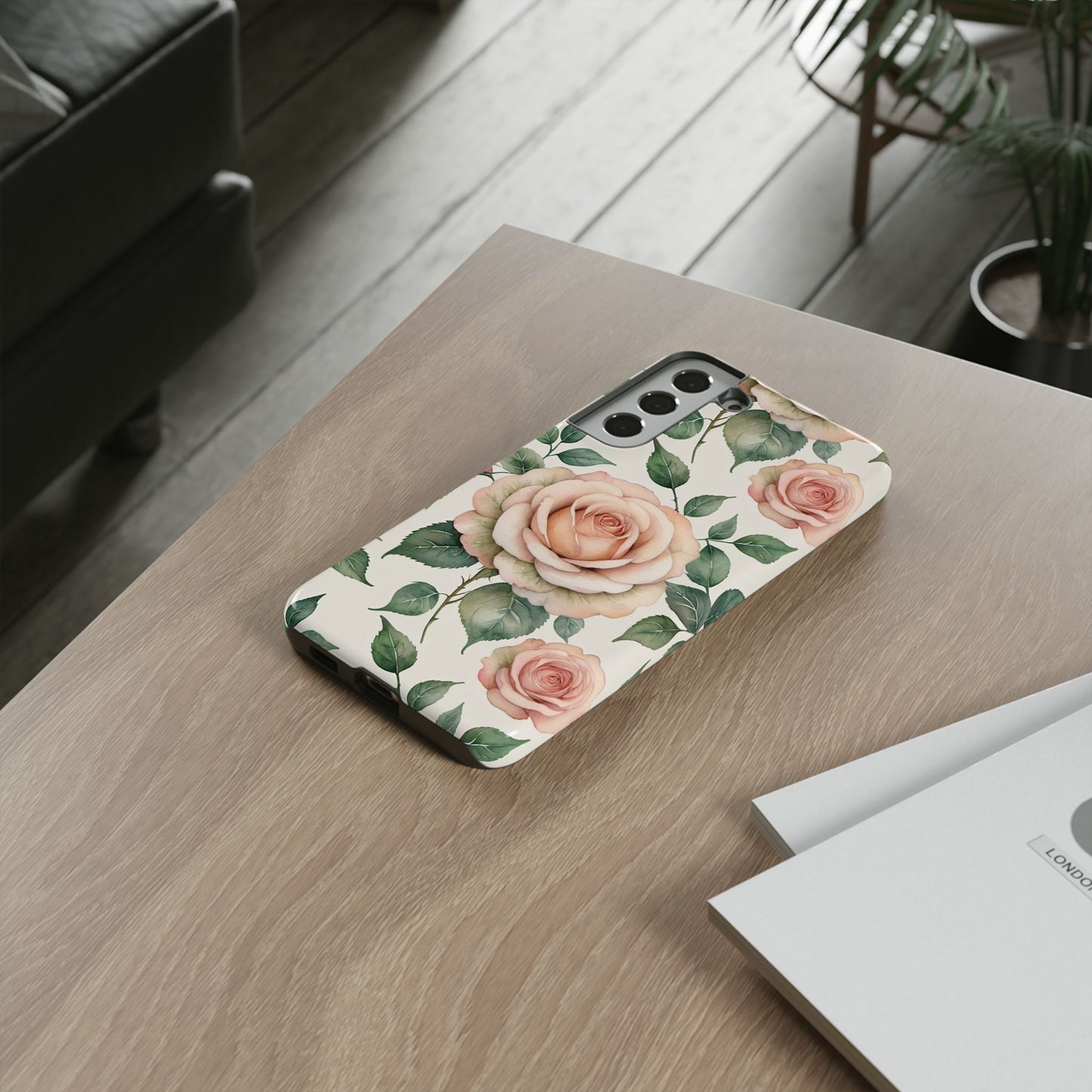 Watercolor Large Roses Tough Cases