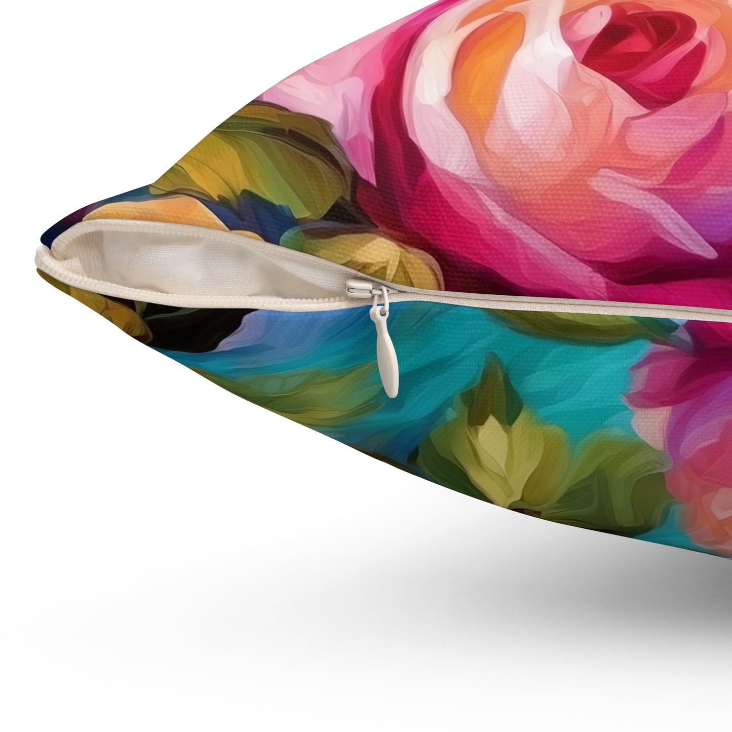 Fauvism inspired Colorful Roses Square Pillow