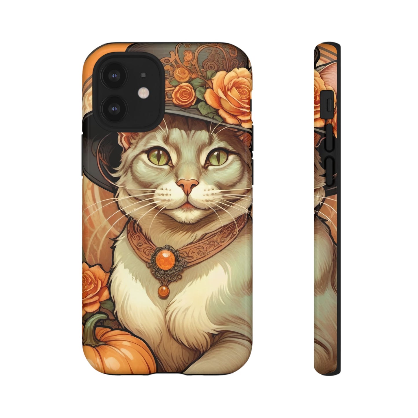 Halloween Alphonse Mucha Tough Phone Cases (A gentleman cat)