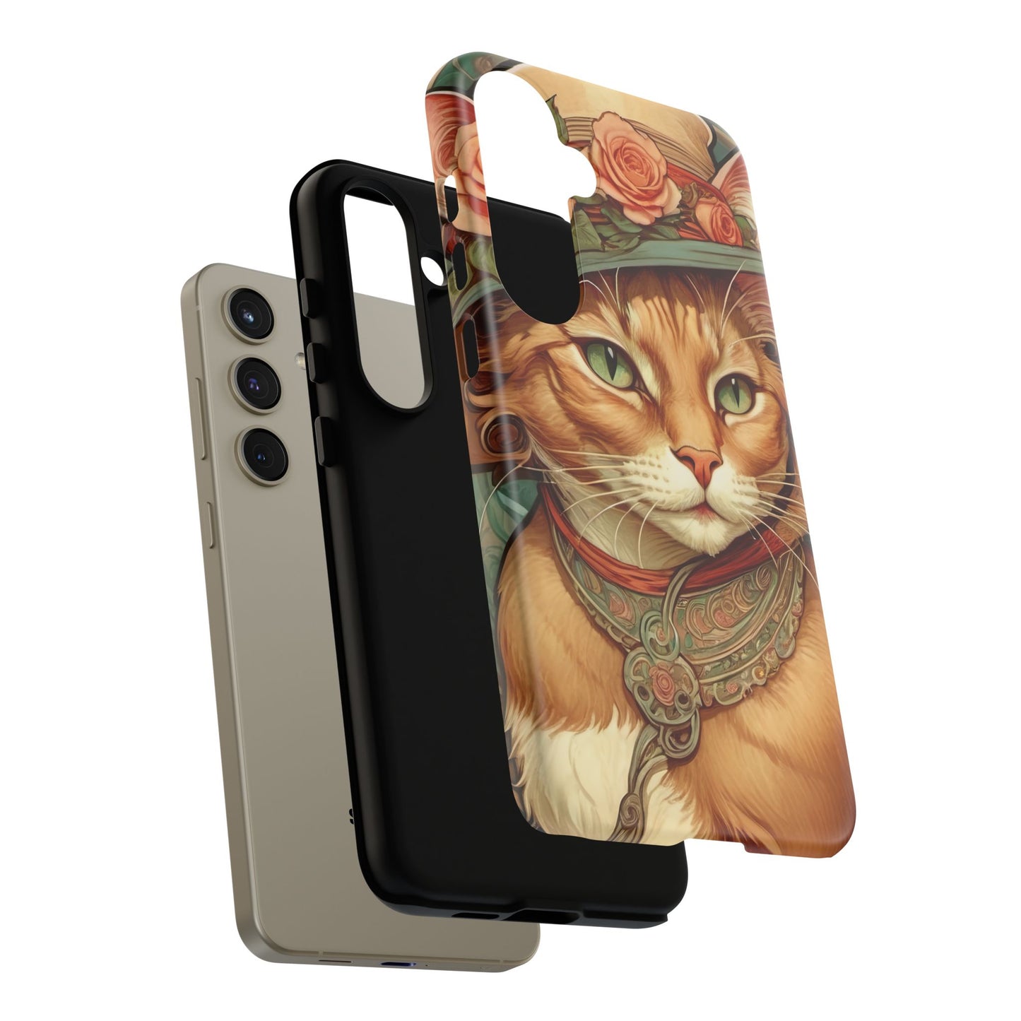Alphonse Mucha Tough Phone Cases (A lady cat 2)