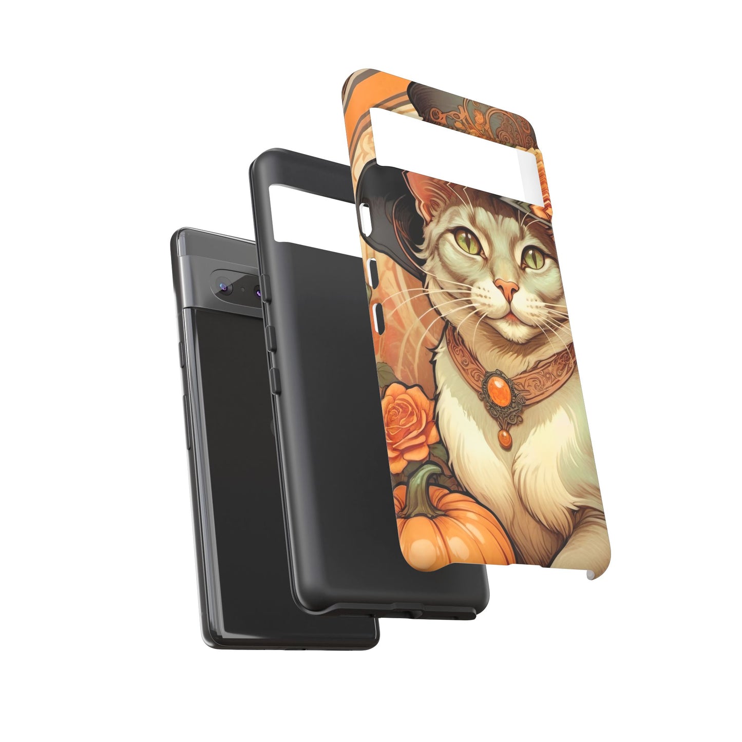 Halloween Alphonse Mucha Tough Phone Cases (A gentleman cat)