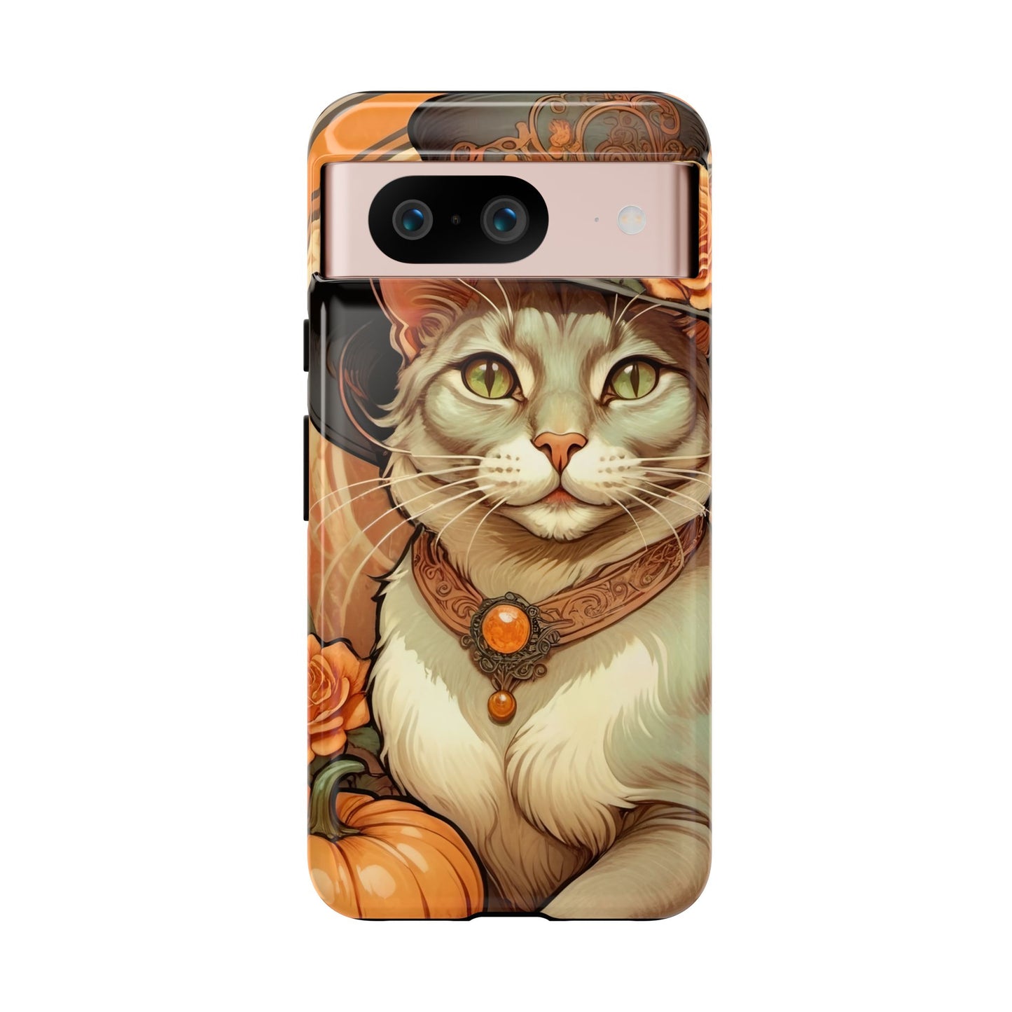 Halloween Alphonse Mucha Tough Phone Cases (A gentleman cat)