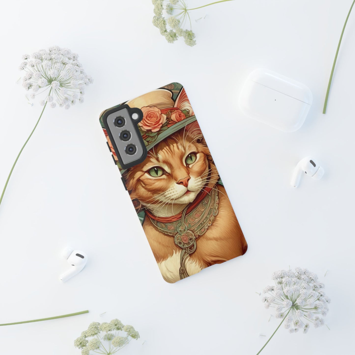 Alphonse Mucha Tough Phone Cases (A lady cat 2)