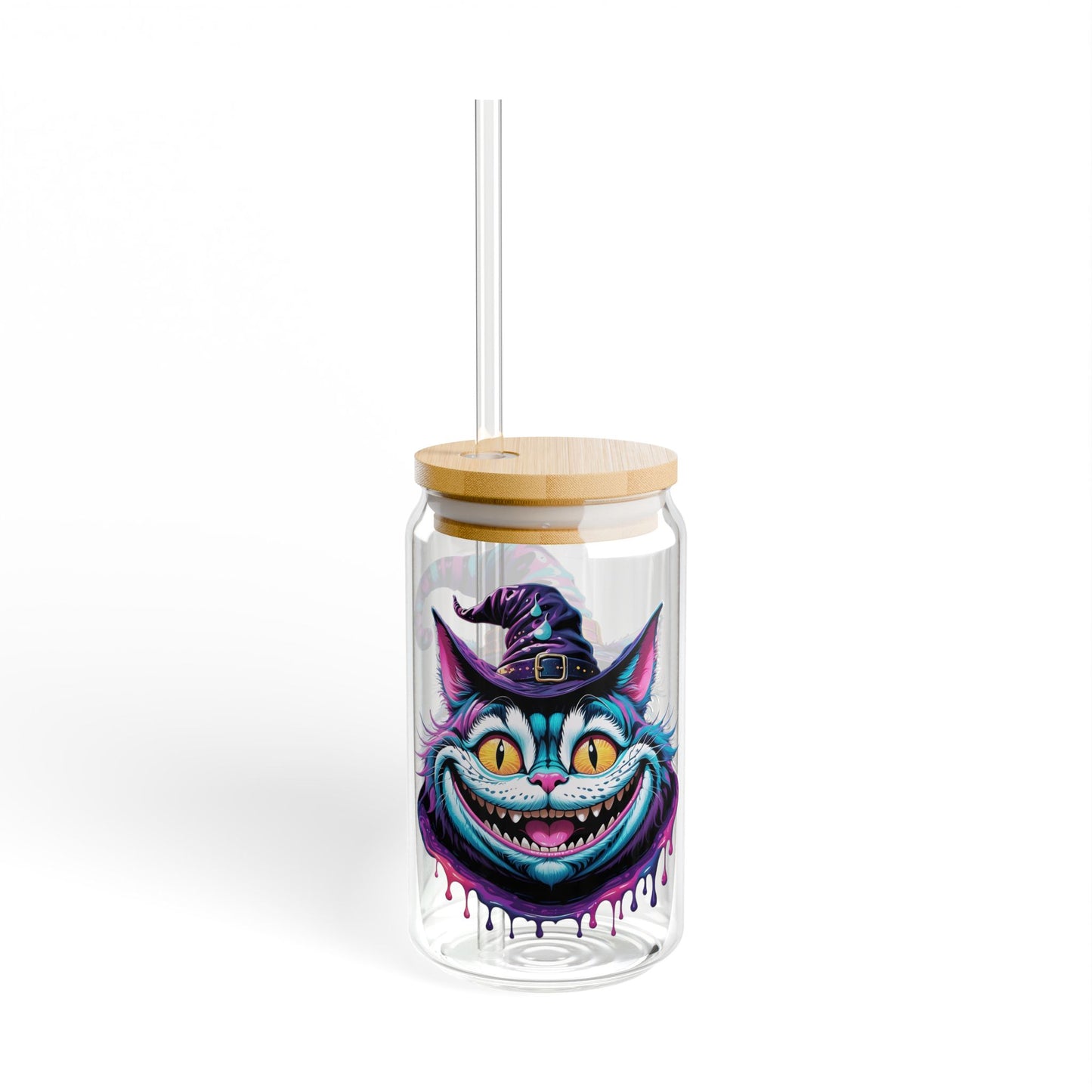 Halloween Cheshire Cat Sipper Glass, 16oz