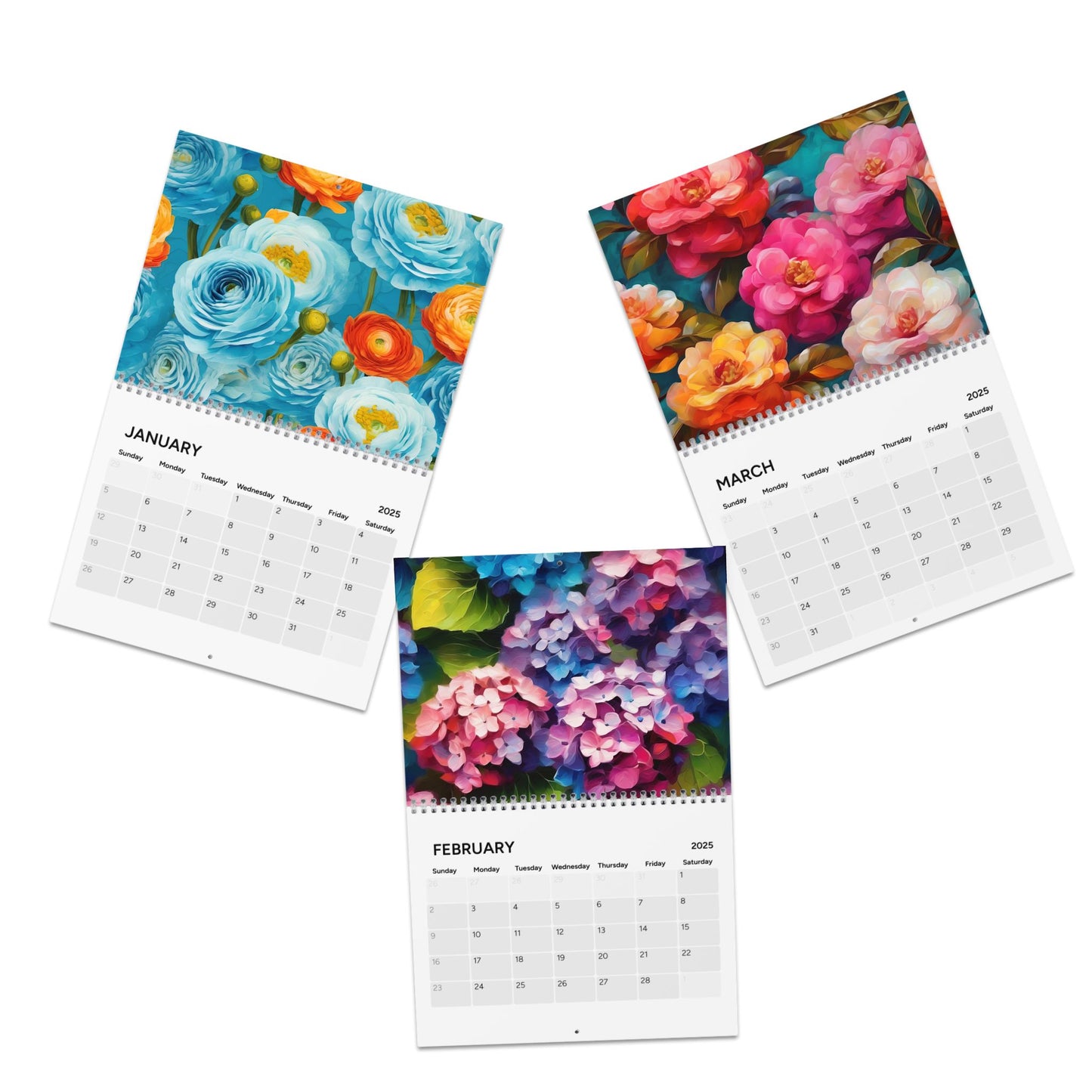 Vincent Van Gogh and Claude Monet inspired Floral Calendar (2025)