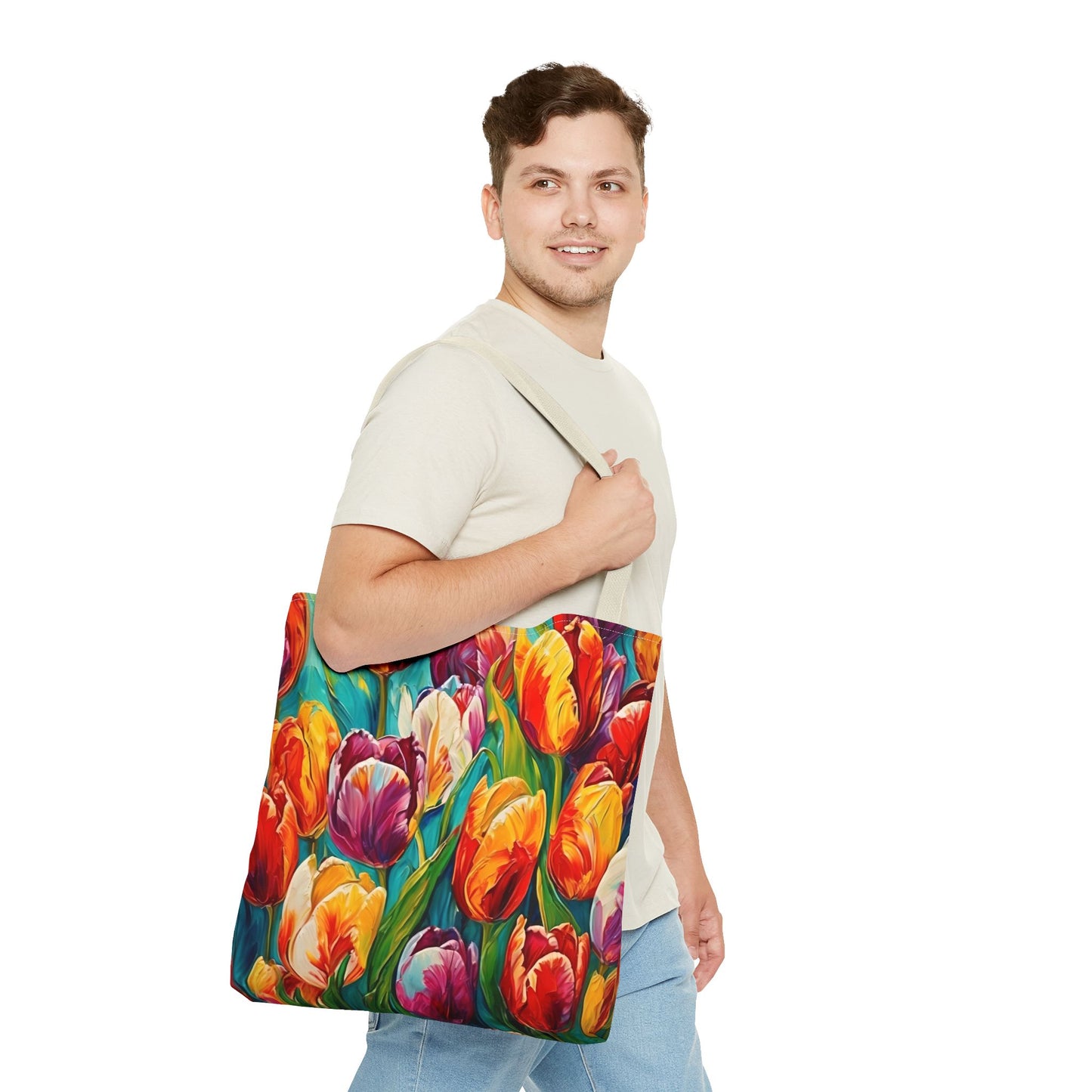 Vincent Van Gogh inspired Colorful Tulips Tote Bag