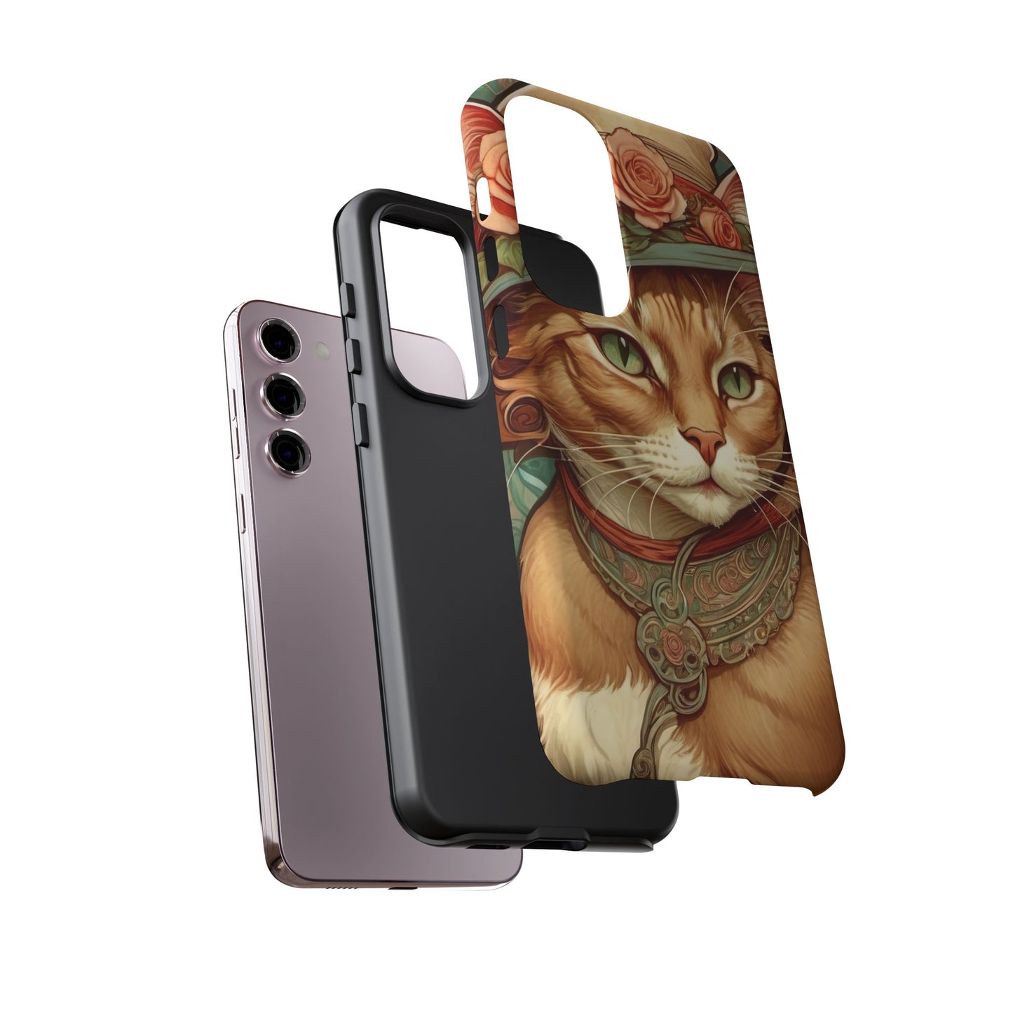 Alphonse Mucha Tough Phone Cases (A lady cat 2)