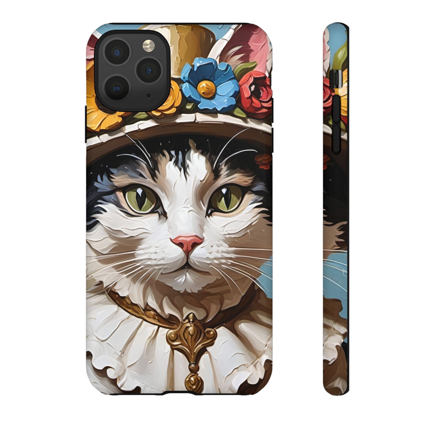 Oil Painting Cat Tough Phone Cases (A Lady)