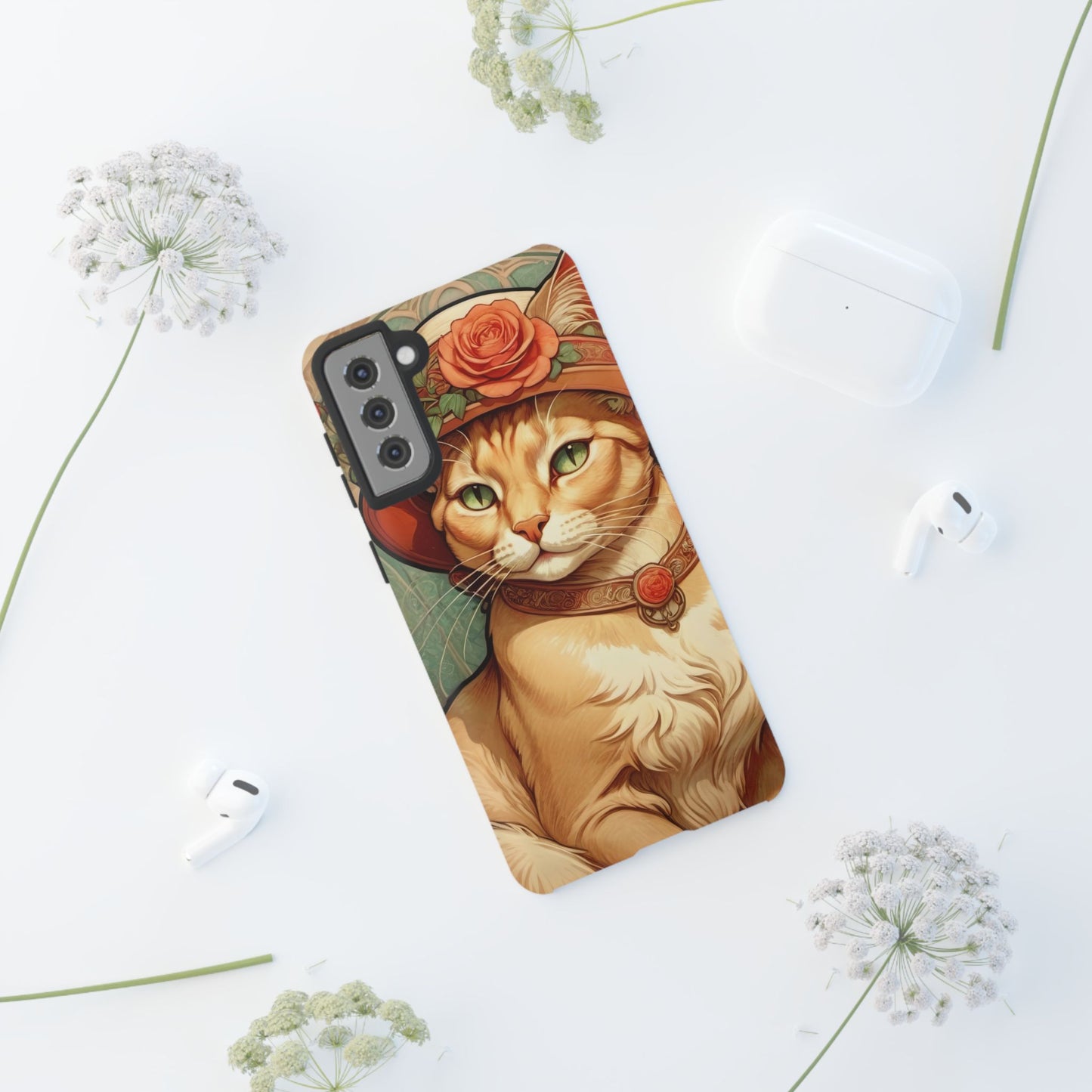 Alphonse Mucha Tough Phone Cases (A lady cat)