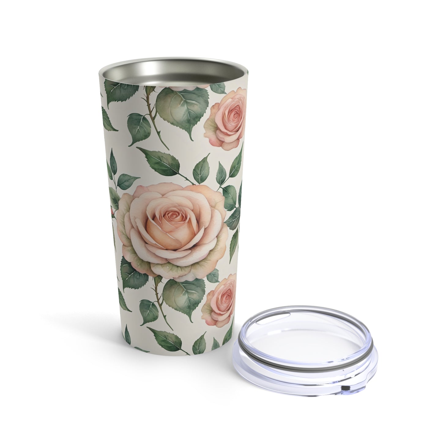Watercolor Pink Roses Tumbler 20oz 2