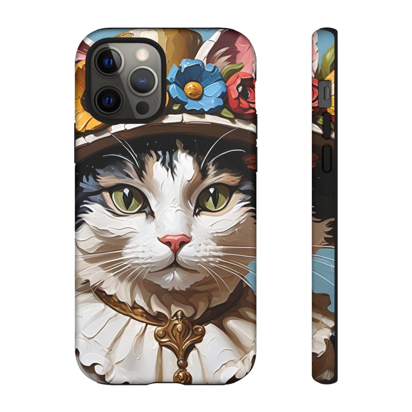 Oil Painting Cat Tough Phone Cases (A Lady)