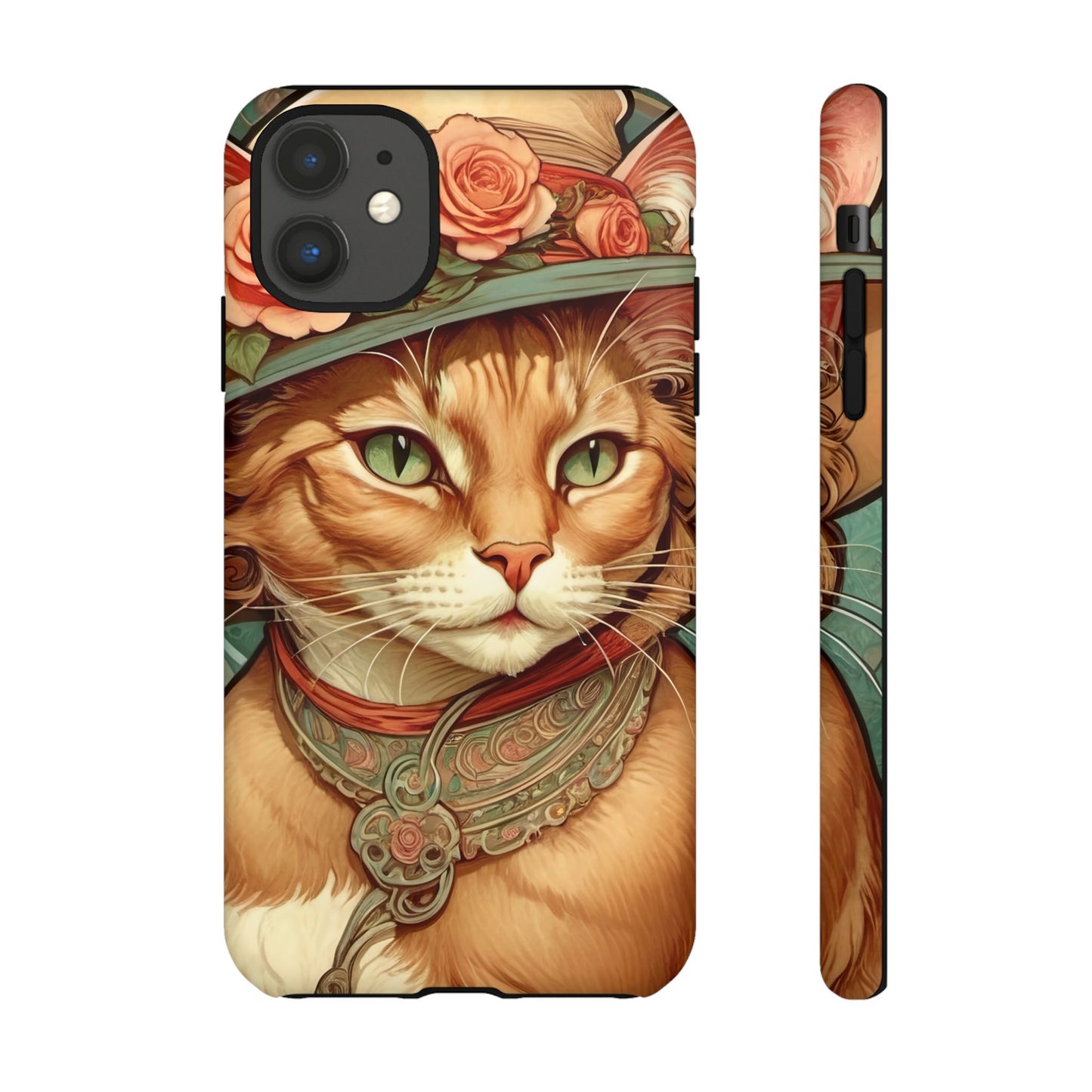 Alphonse Mucha Tough Phone Cases (A lady cat 2)