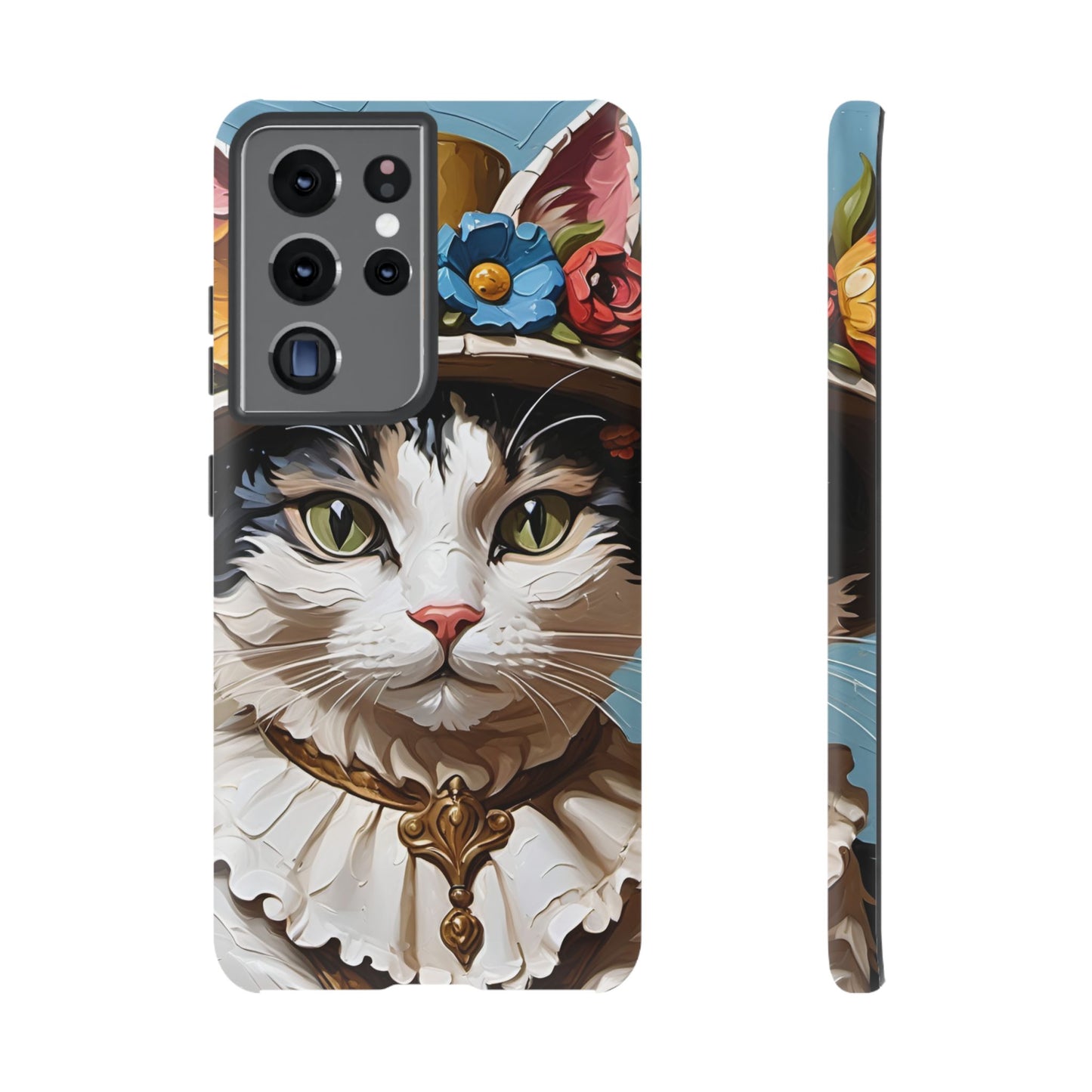 Oil Painting Cat Tough Phone Cases (A Lady)