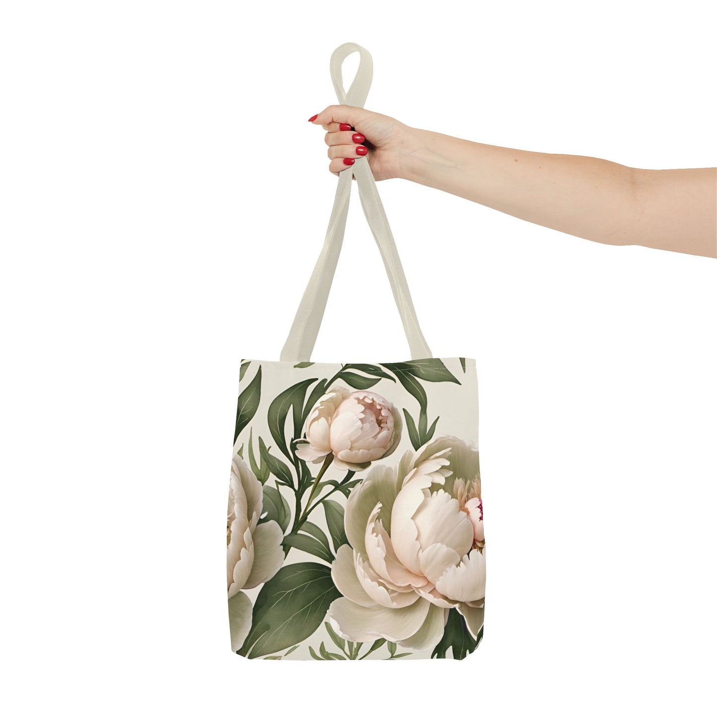 Large Watercolor Peonies Tote Bag