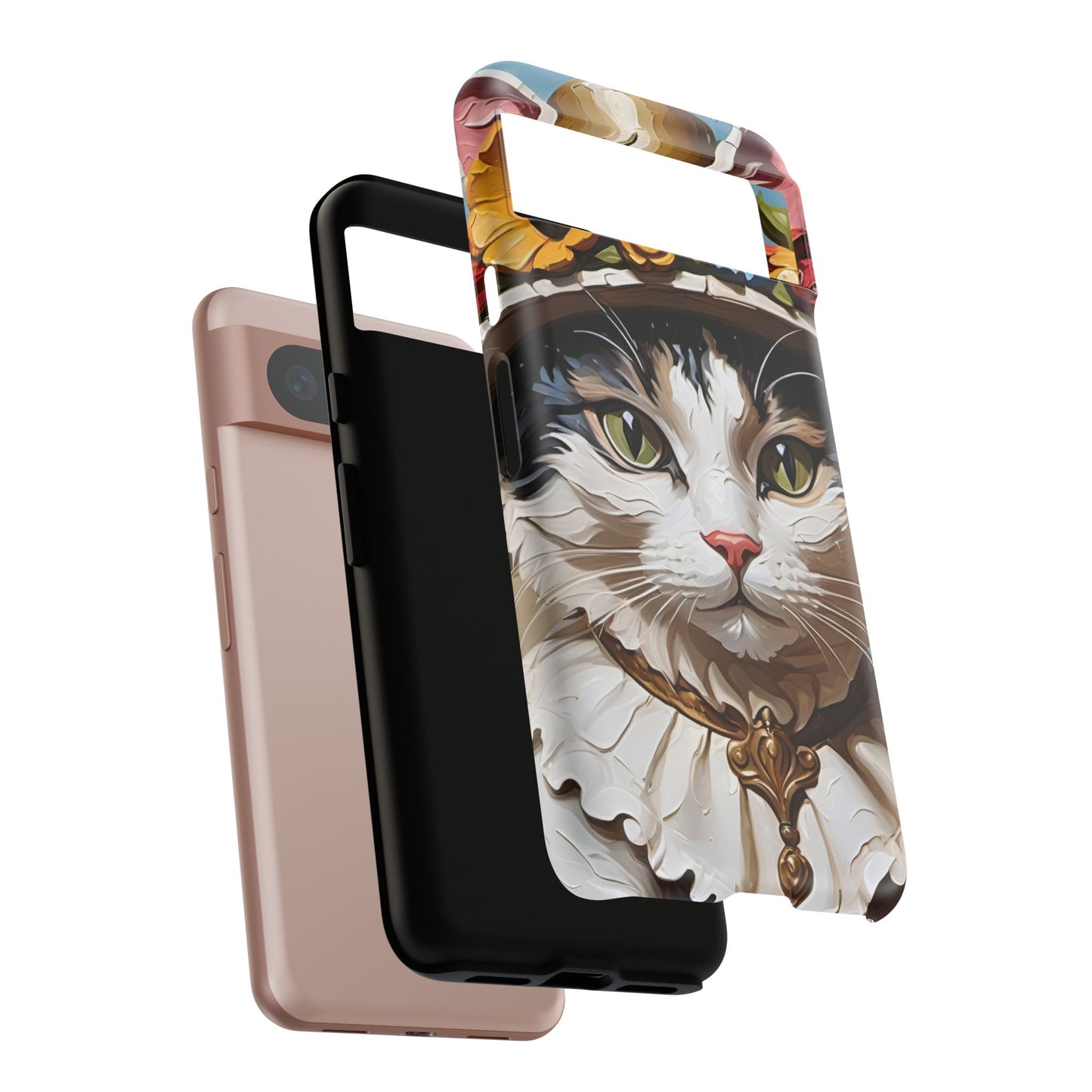 Oil Painting Cat Tough Phone Cases (A Lady)