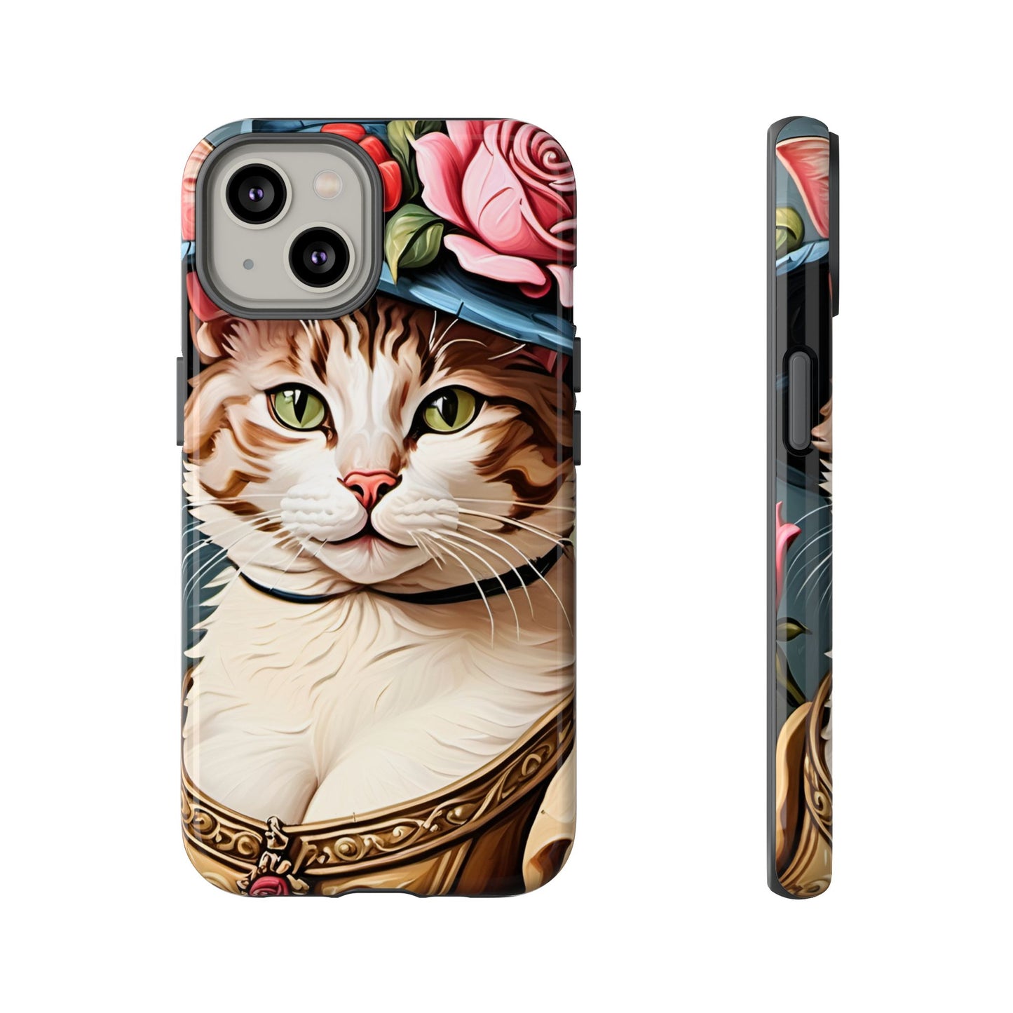 Oil Painting Cat Tough Phone Cases (A Lady 2)