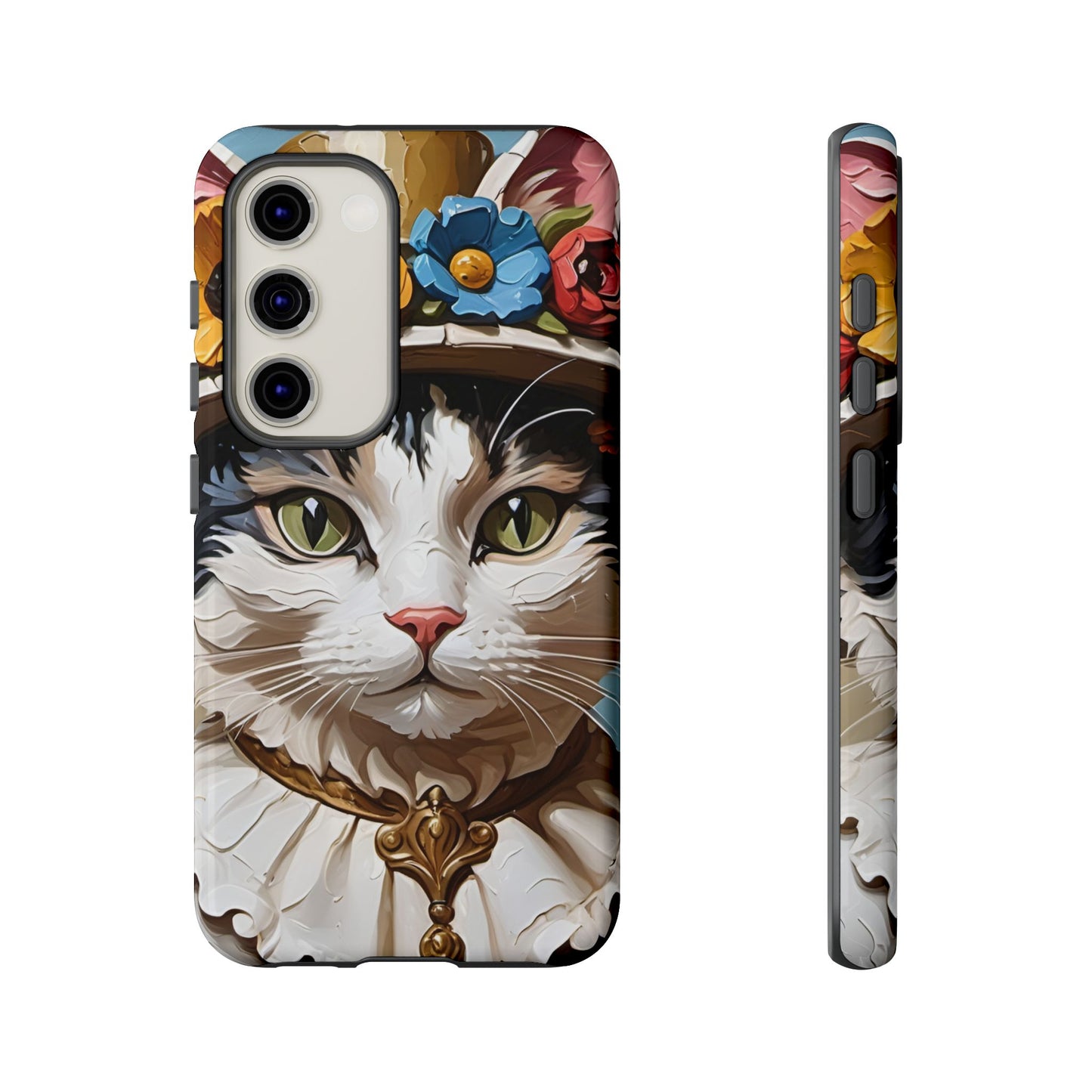 Oil Painting Cat Tough Phone Cases (A Lady)