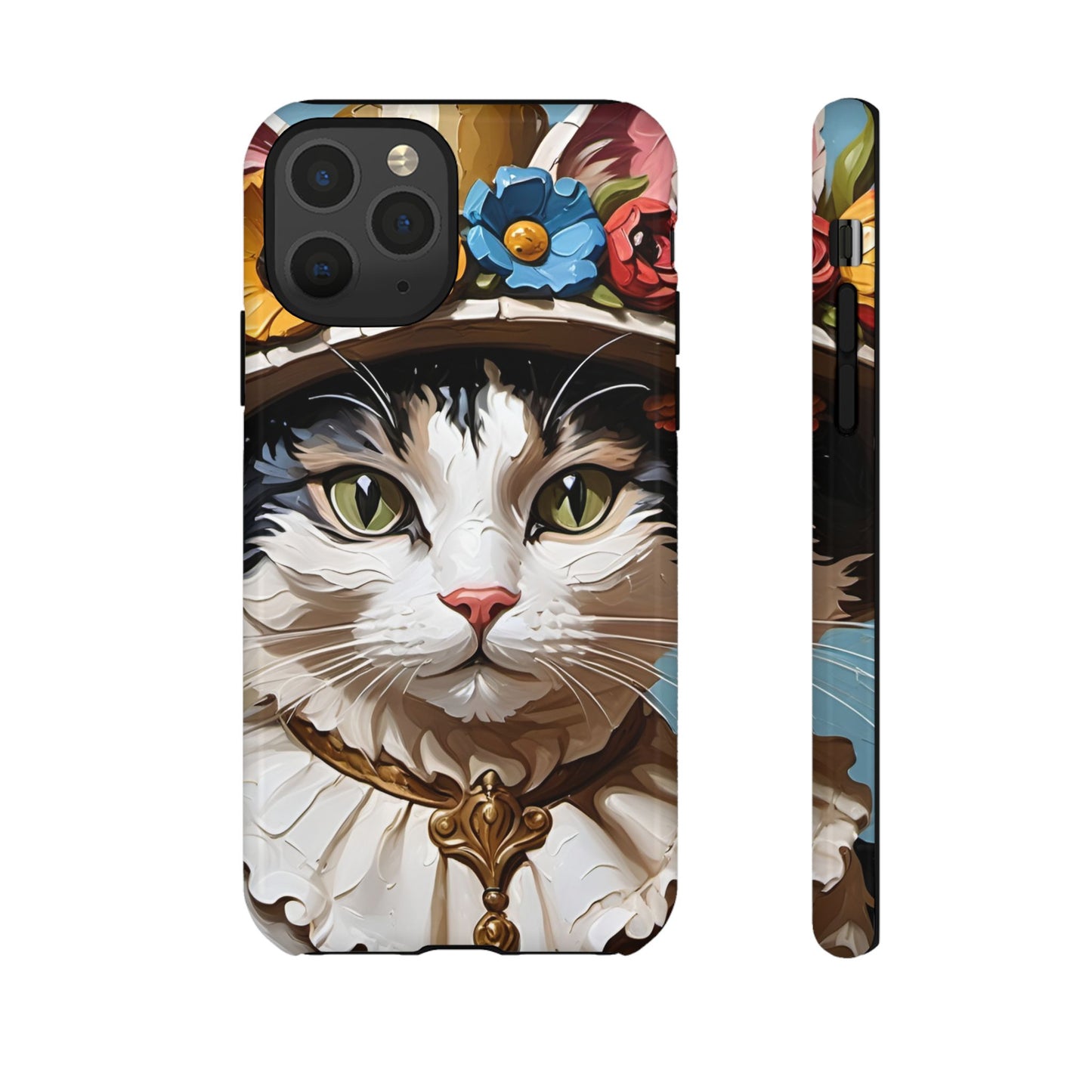 Oil Painting Cat Tough Phone Cases (A Lady)
